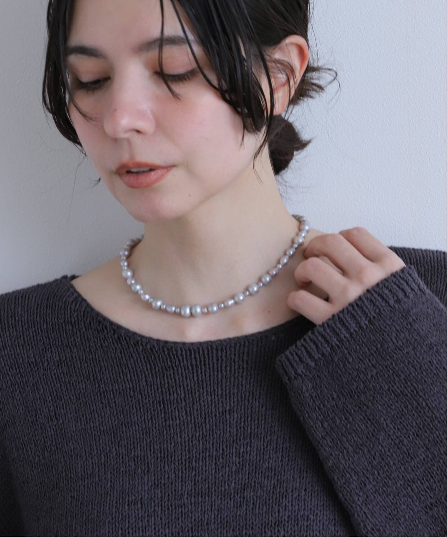 LES BONBON/ル ボンボン】 eluna gray pearl necklace（ネックレス