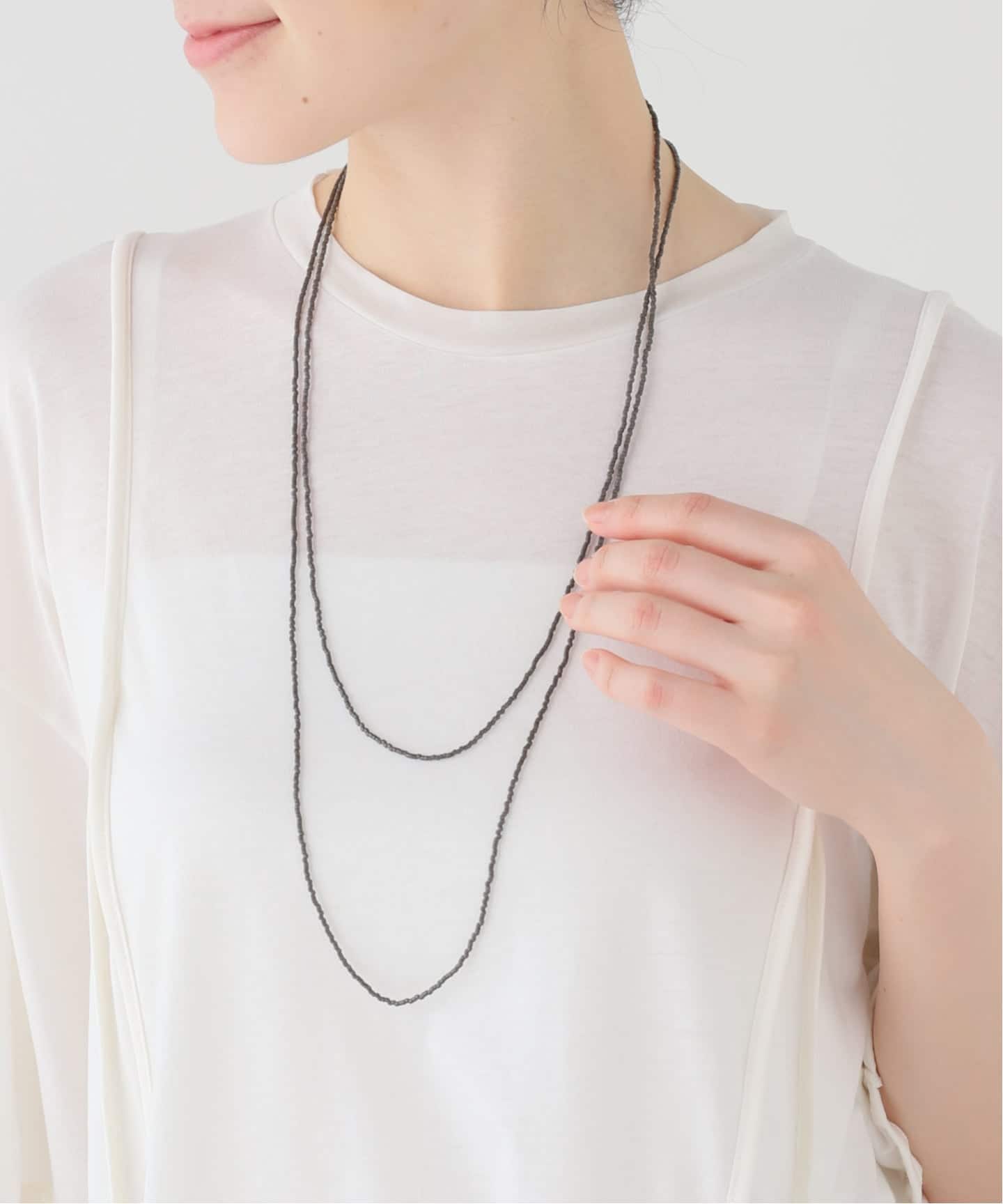 【Gian Paolo Fantoni】BEADS NECKLACE グレー Gian Paolo Fantoni】BEADS NECKLACE（ネックレス）｜journal standard