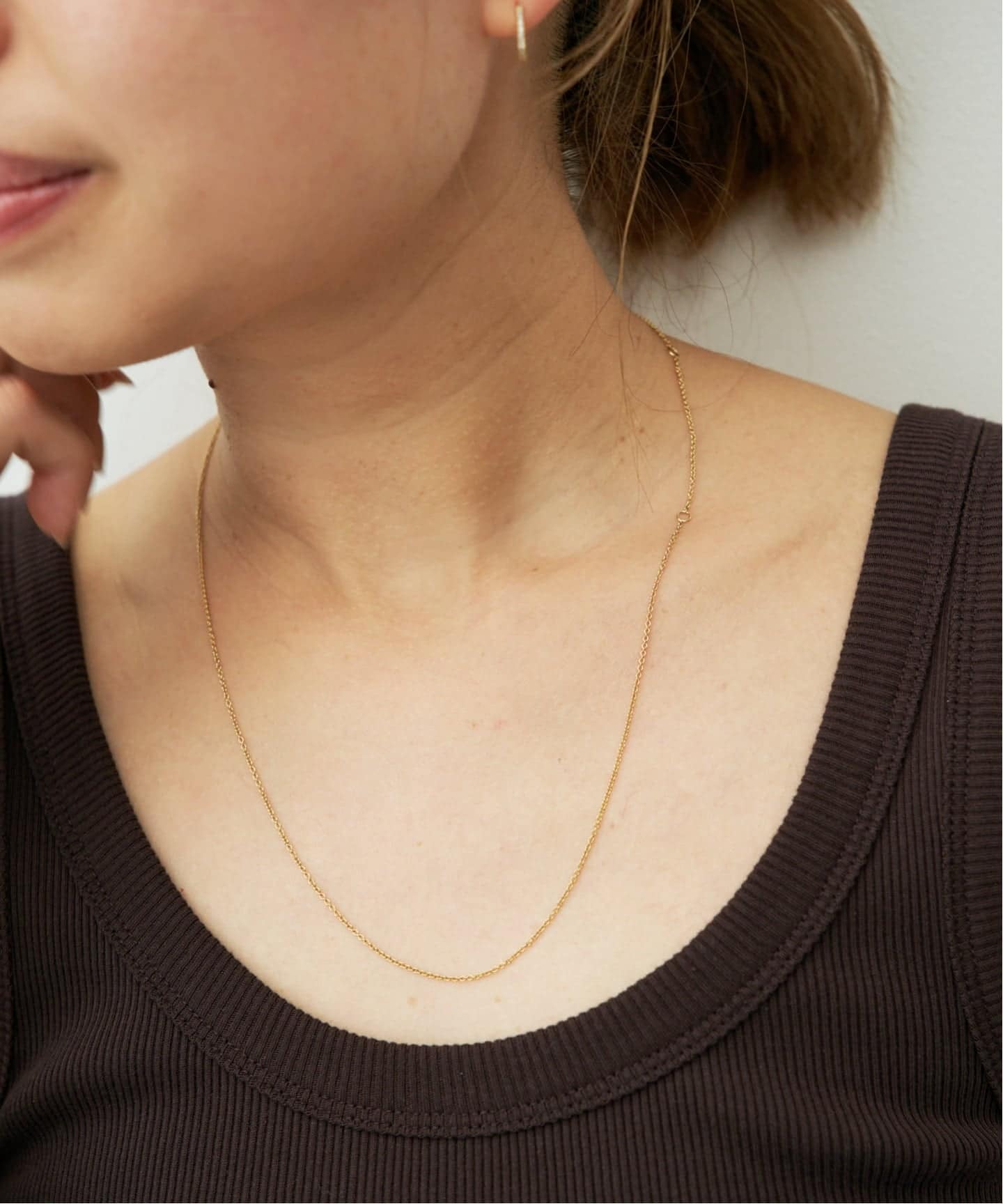 AZLEE/アズリー】THIN CHAIN NECKLACE 18（ネックレス）｜Deuxieme