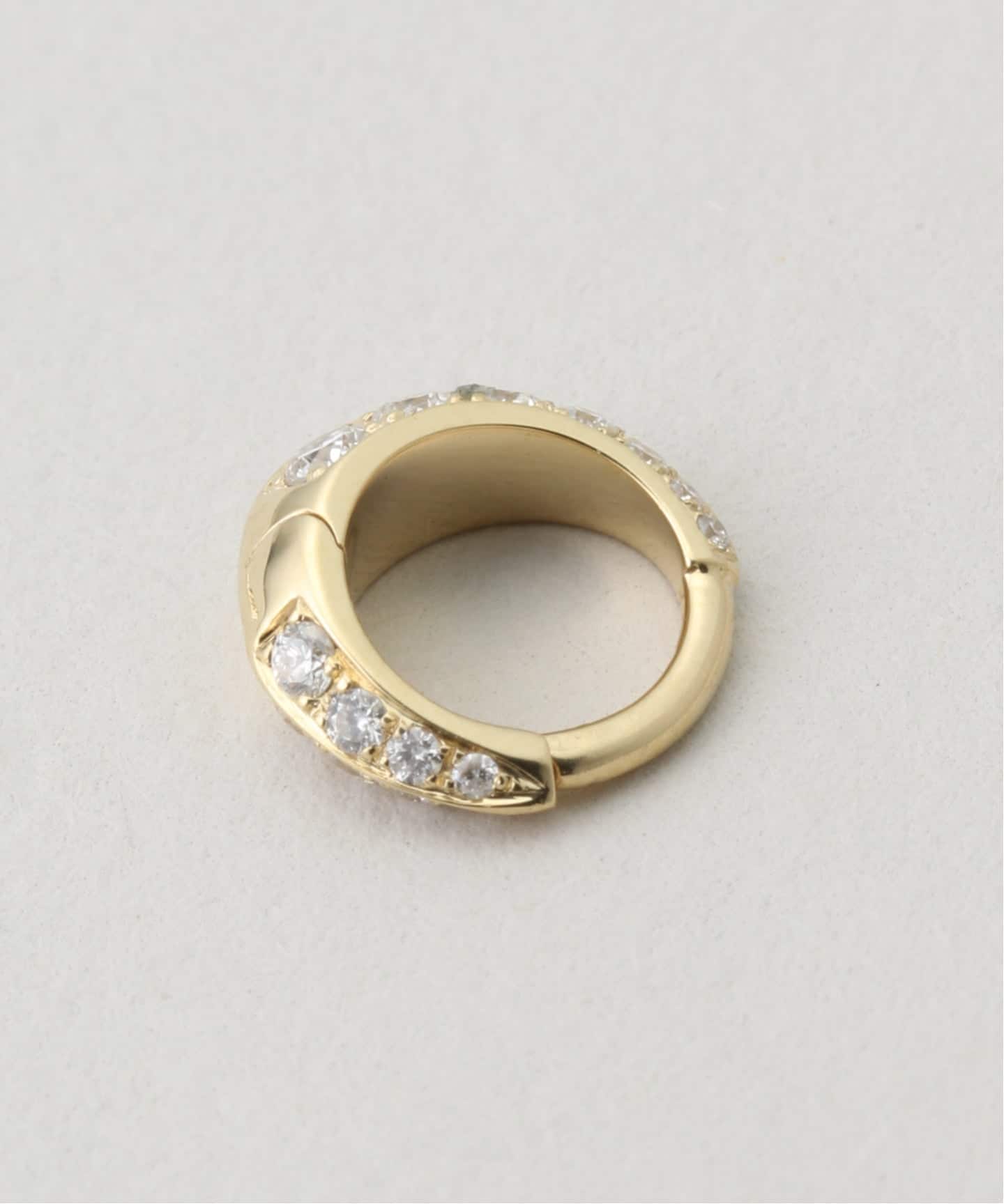 リジーマンドラー PAVE CRESCENT HOOP 6.5 LIZZIE MANDLER/リジーマンドラー】PAVE CRESCENT HOOP 6.5（ピアス