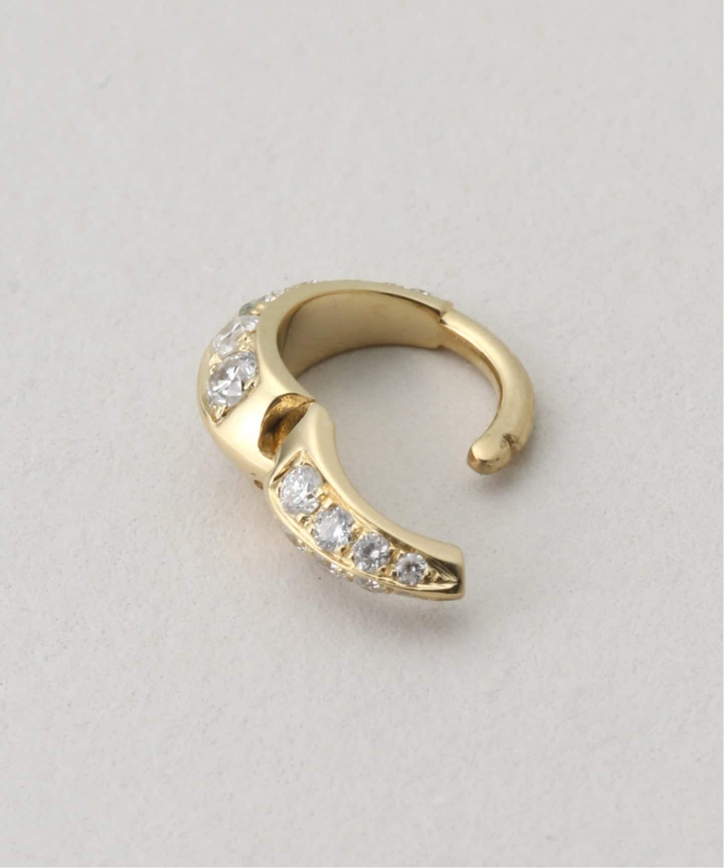 リジーマンドラー PAVE CRESCENT HOOP 6.5 LIZZIE MANDLER/リジーマンドラー】PAVE CRESCENT HOOP 6.5（ピアス