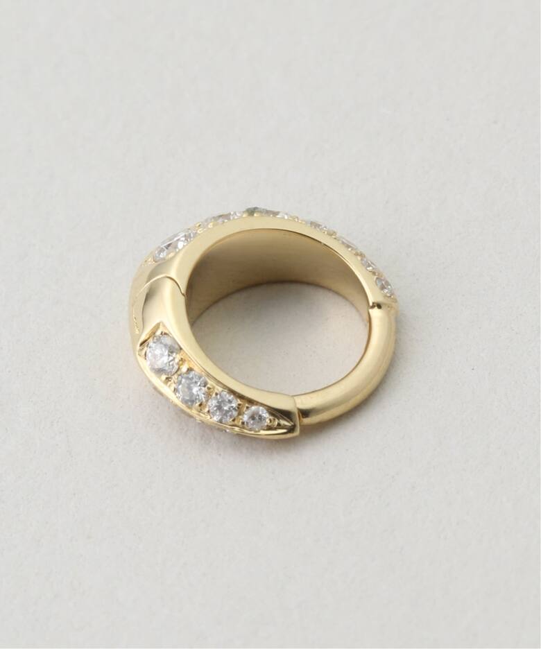 LIZZIE MANDLER/リジーマンドラー】PAVE CRESCENT HOOP 6.5（ピアス 
