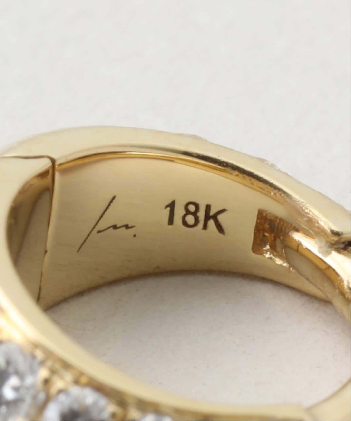 LIZZIE MANDLER/リジーマンドラー】PAVE CRESCENT HOOP 6.5（ピアス