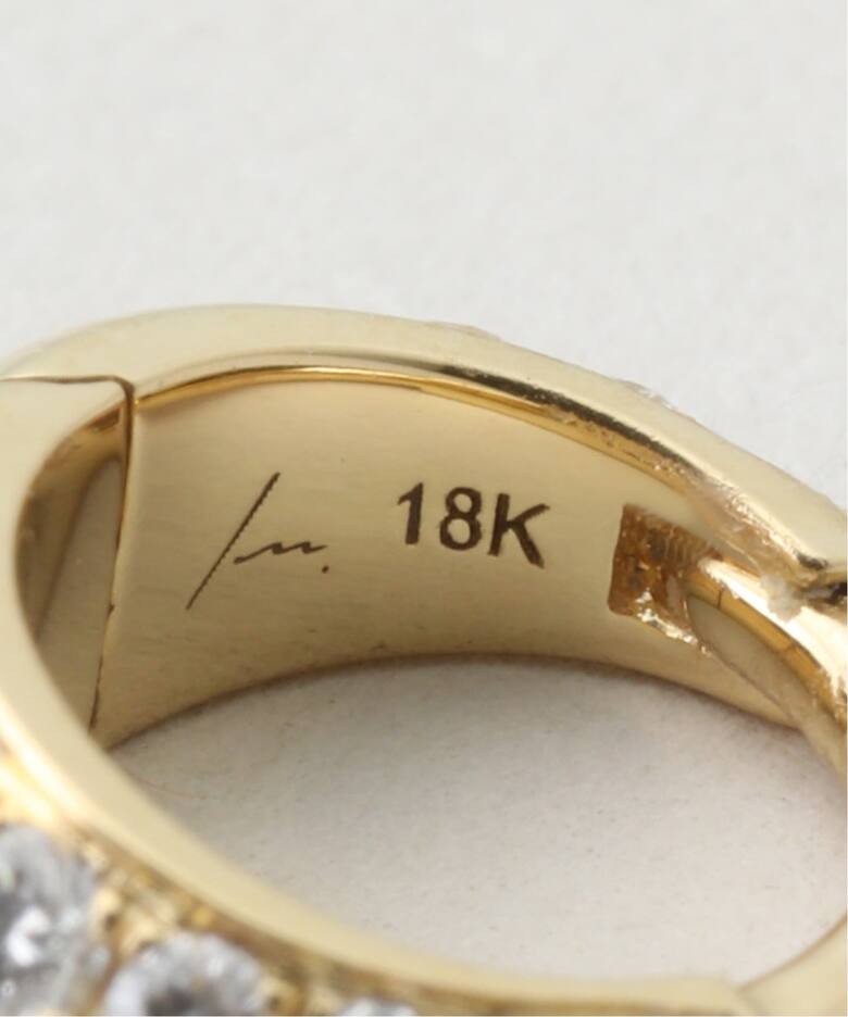LIZZIE MANDLER/リジーマンドラー】PAVE CRESCENT HOOP 6.5（ピアス 