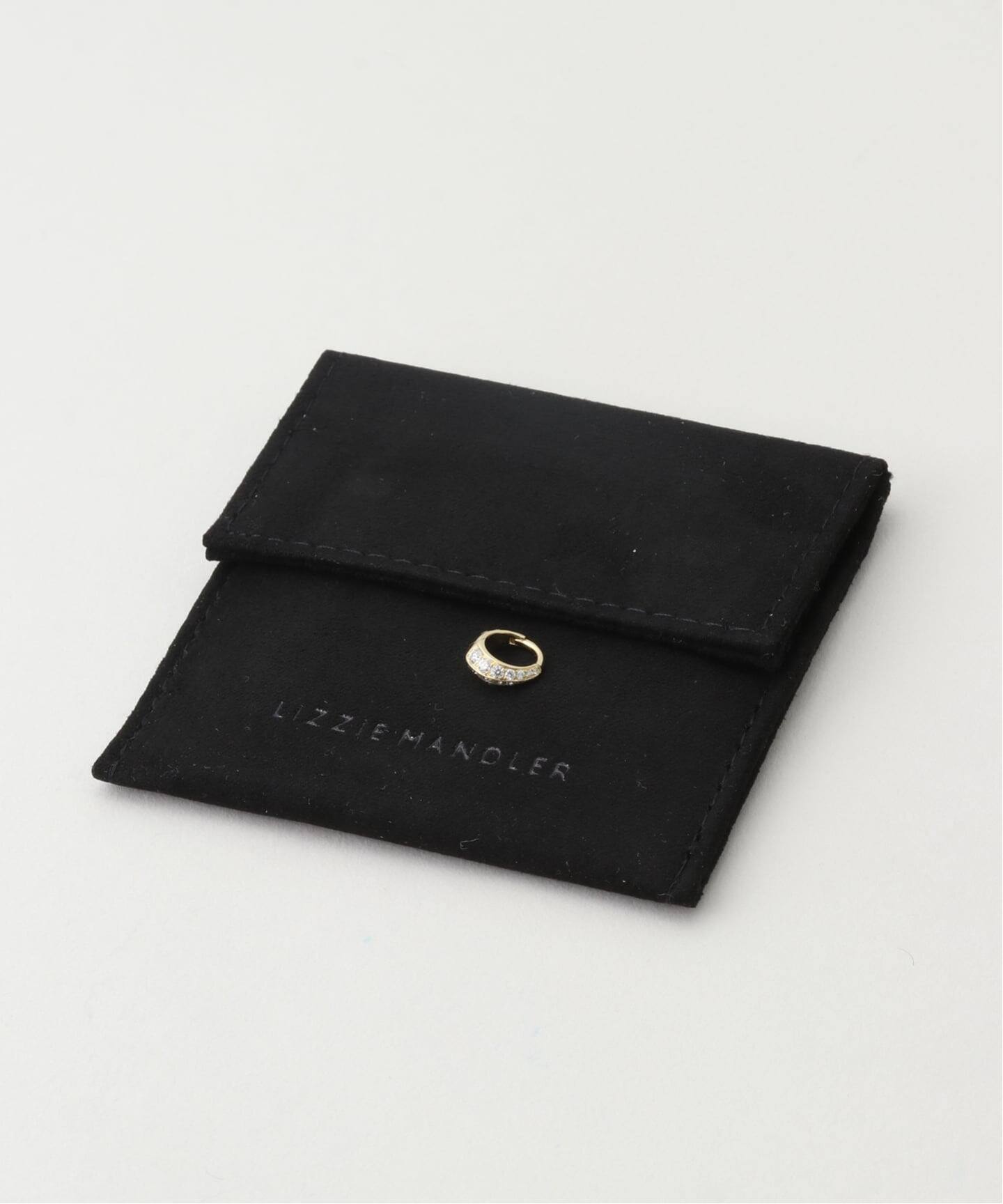 LIZZIE MANDLER/リジーマンドラー】PAVE CRESCENT HOOP 6.5（ピアス