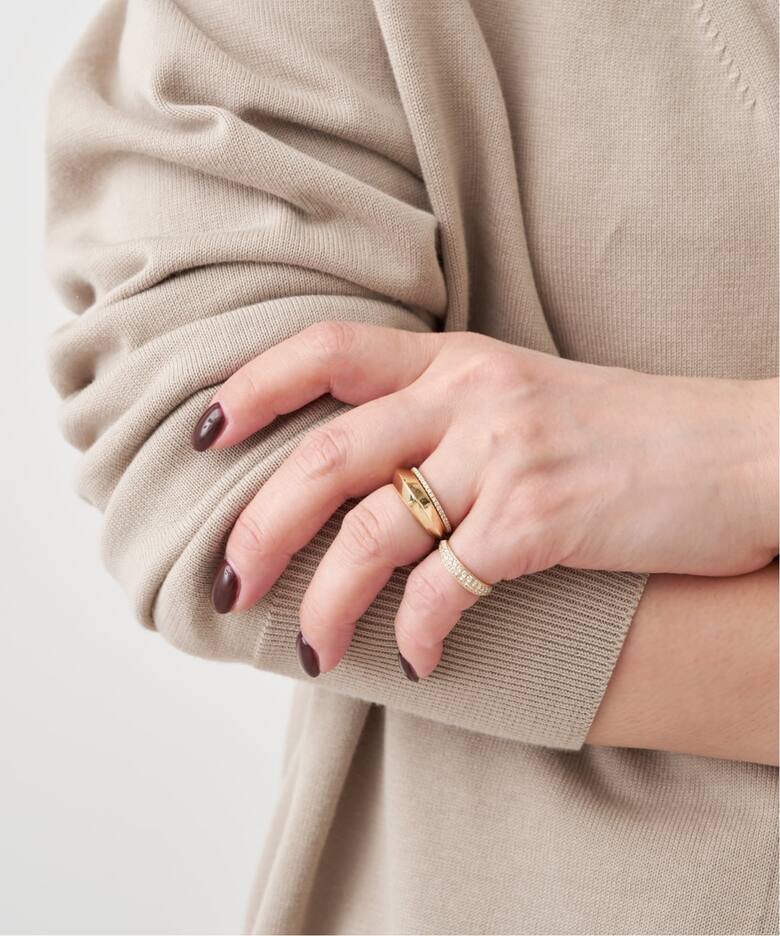 LIZZIE MANDLER/リジーマンドラーTHIN CRESCENT RING（リング 