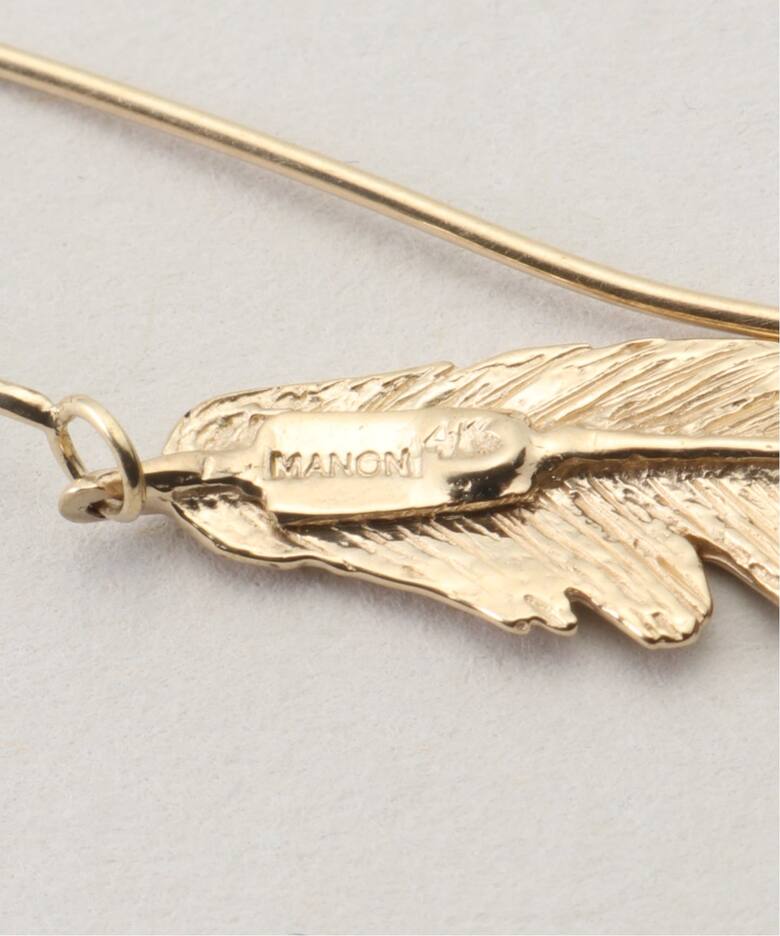 Manon Jewelry/マノンジュエリー】Feather ピアス（S）14k YG（ピアス 