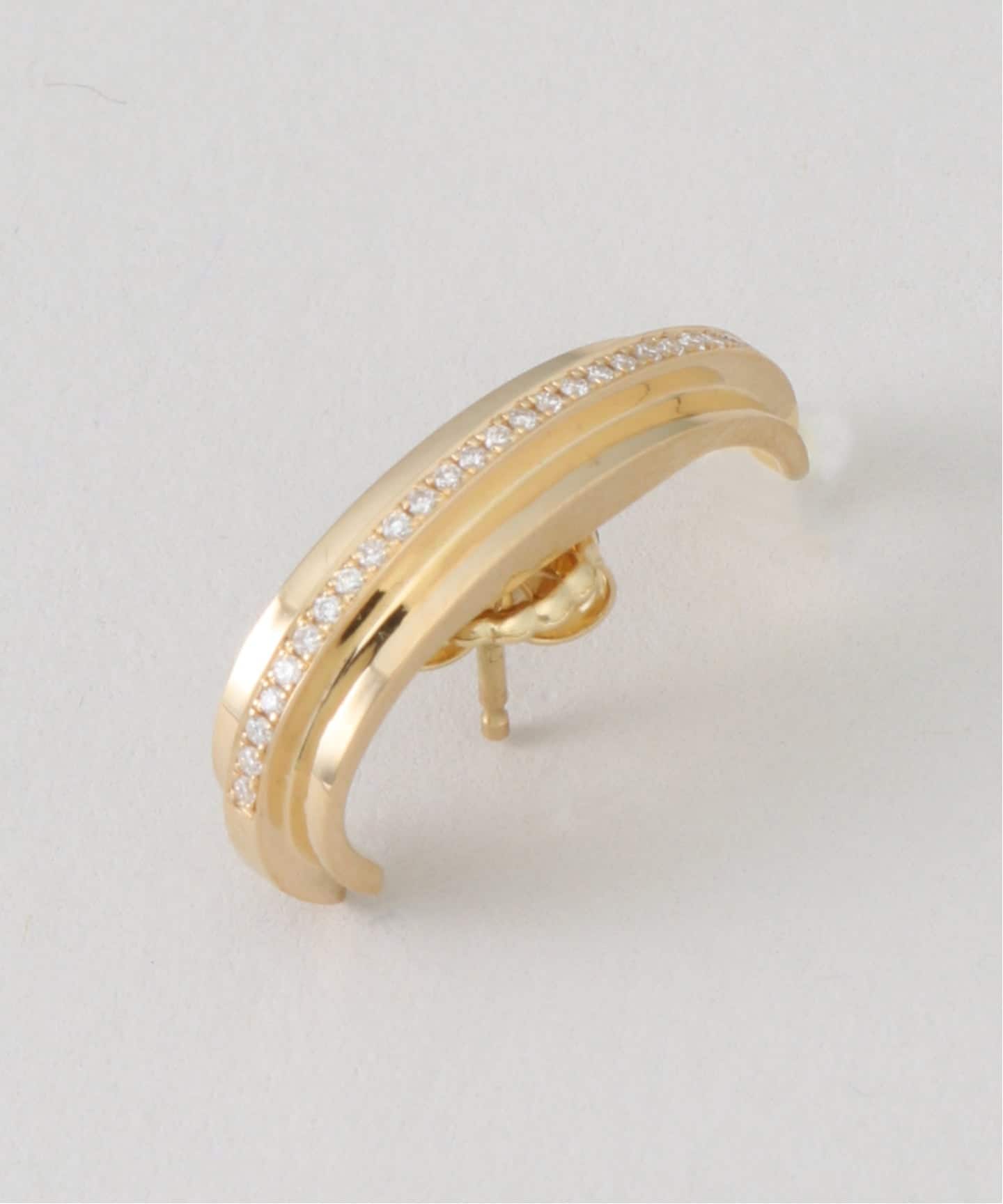 AZLEE/アズリー】STAIRCASE PAVE CUFFED STUD ピアス(SINGLE)（ピアス