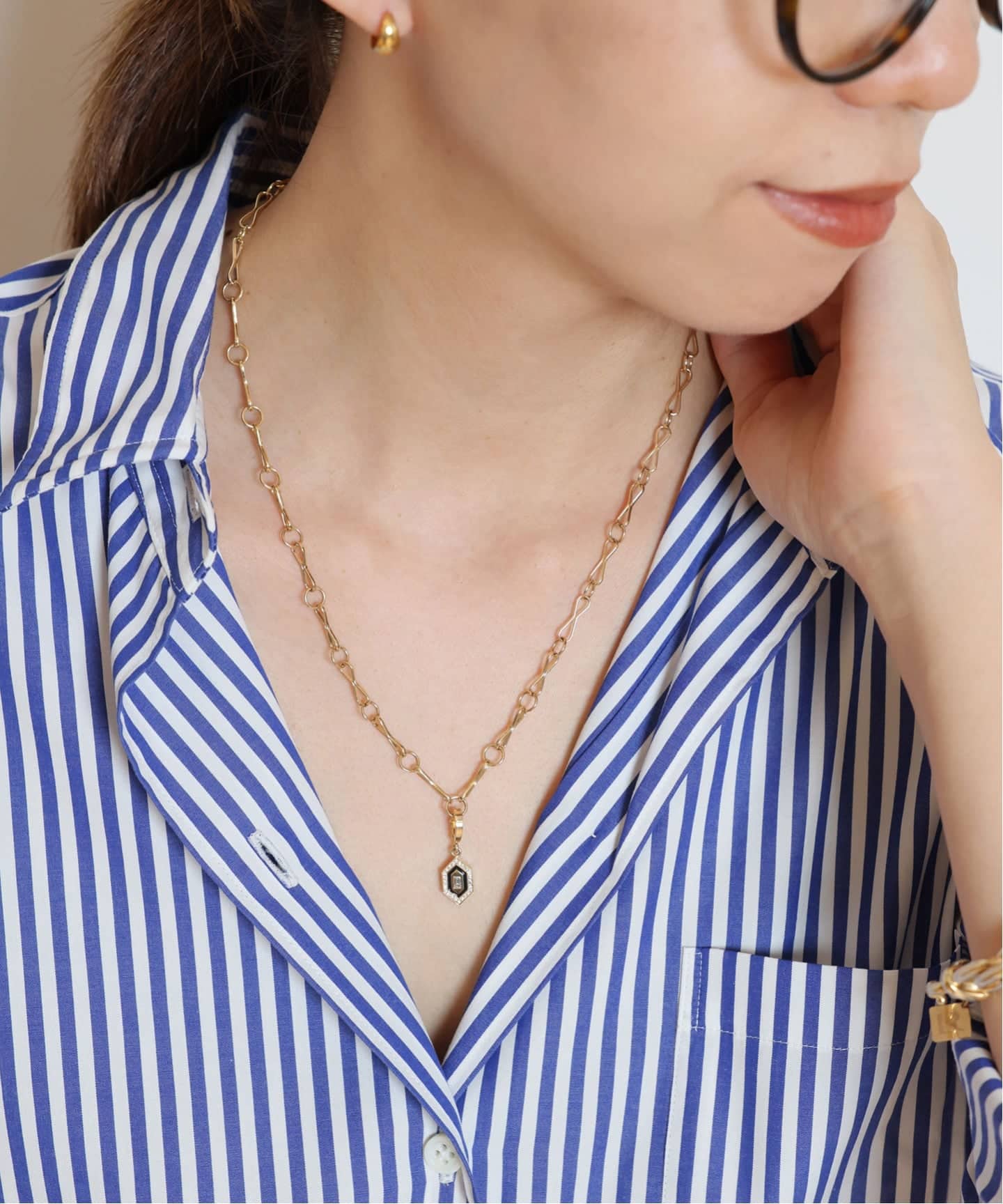 AZLEE/アズリー】 SMALL DIAMOND BLACK ENAMEL チャーム（チャーム