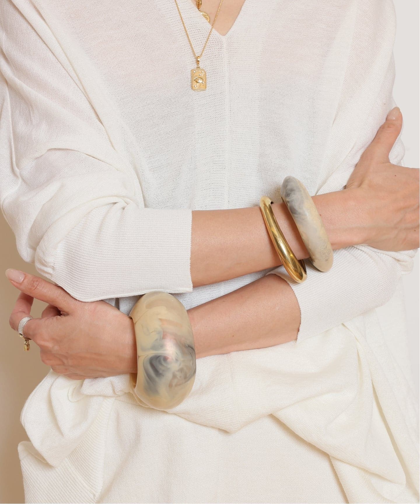 DINOSAUR DESIGNS/ダイナソーデザインズ】ROCK WISHBONE BANGLE(GOLD