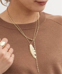 MANON JEWELRY/マノン ジュエリー】 feather pendant big thic 