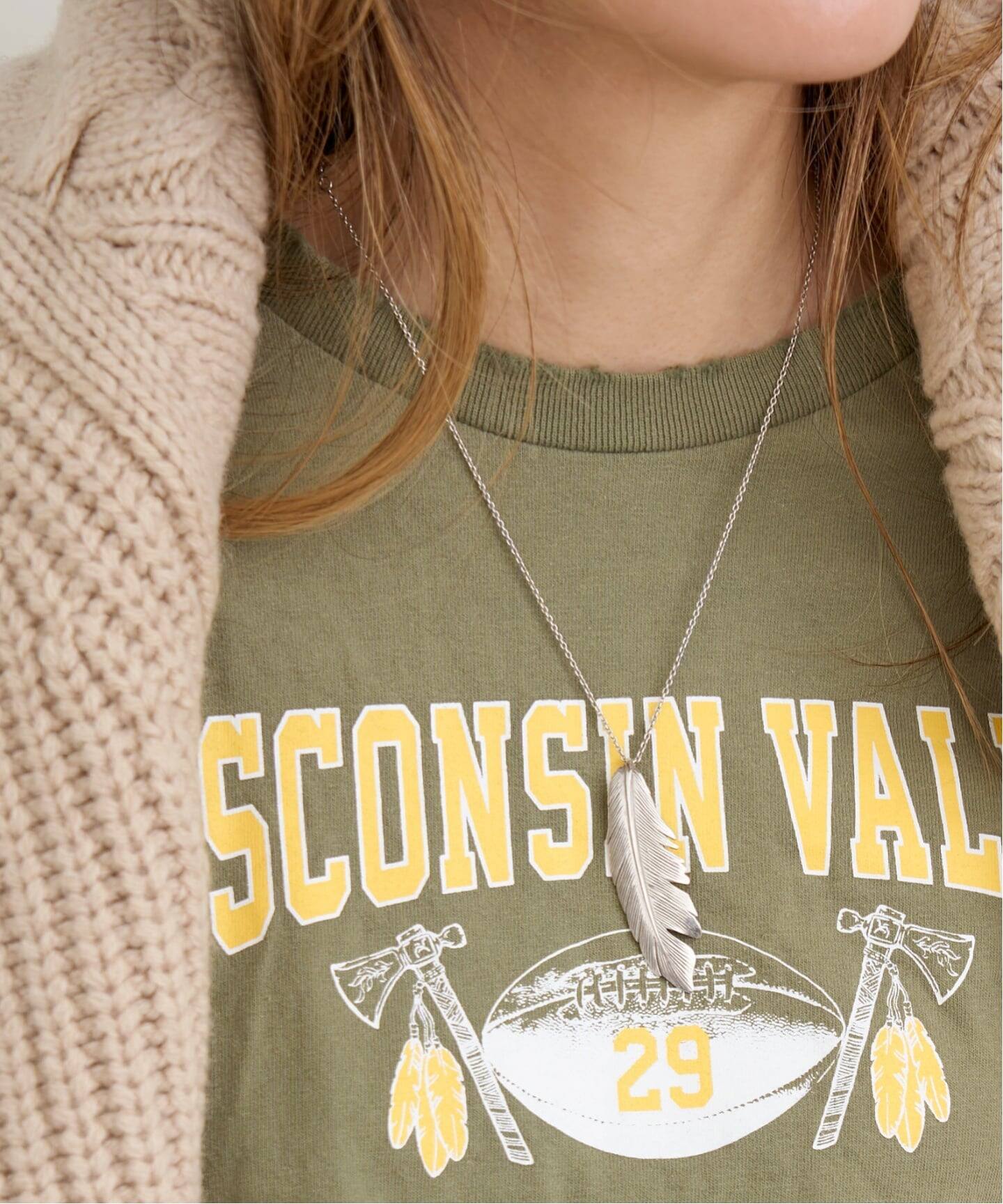 MANON JEWELRY/マノン ジュエリー】 feather pendant 47.5cm