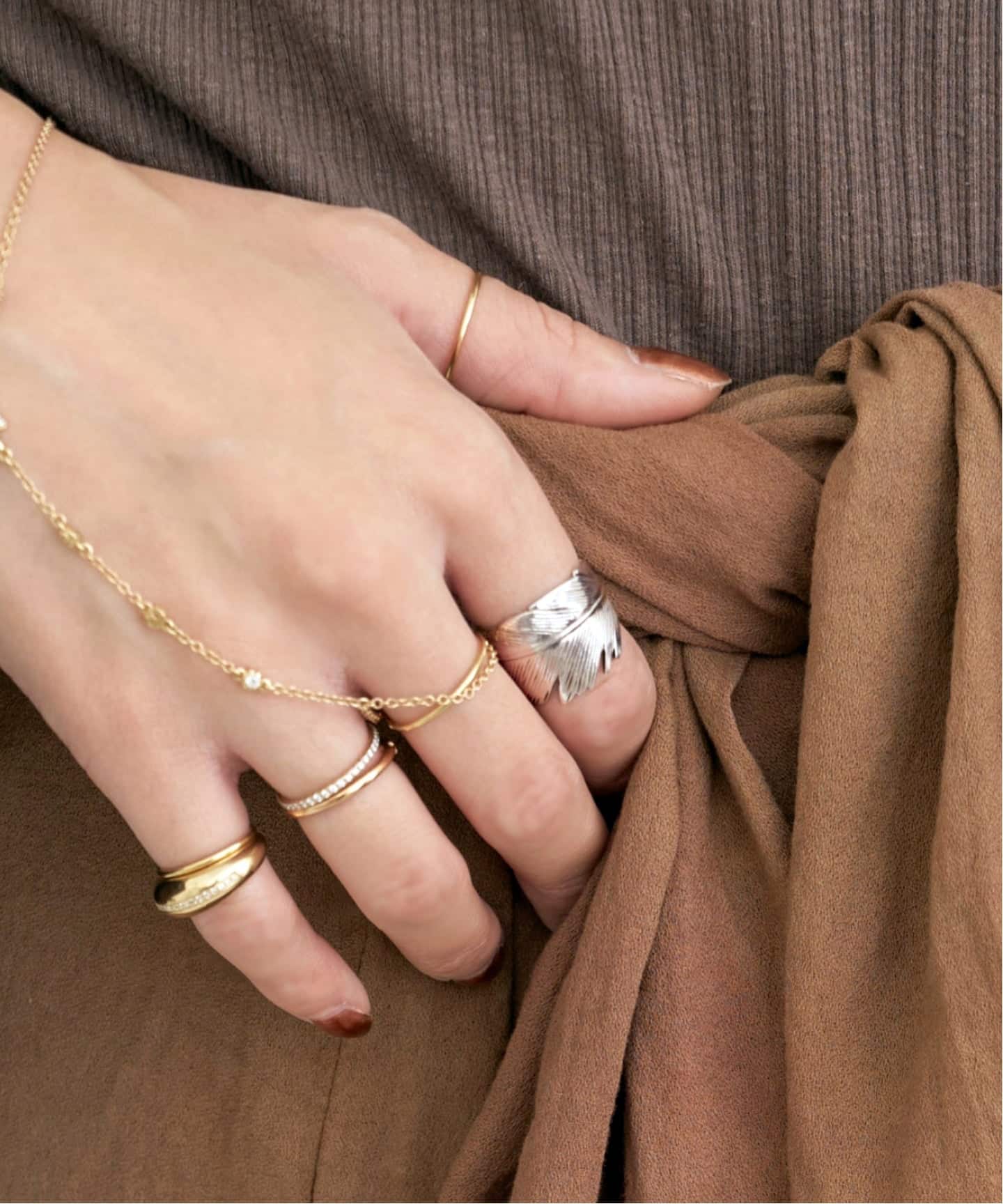 MANON JEWELRY/マノン ジュエリー】 feather ring SV 9.0（リング）｜L