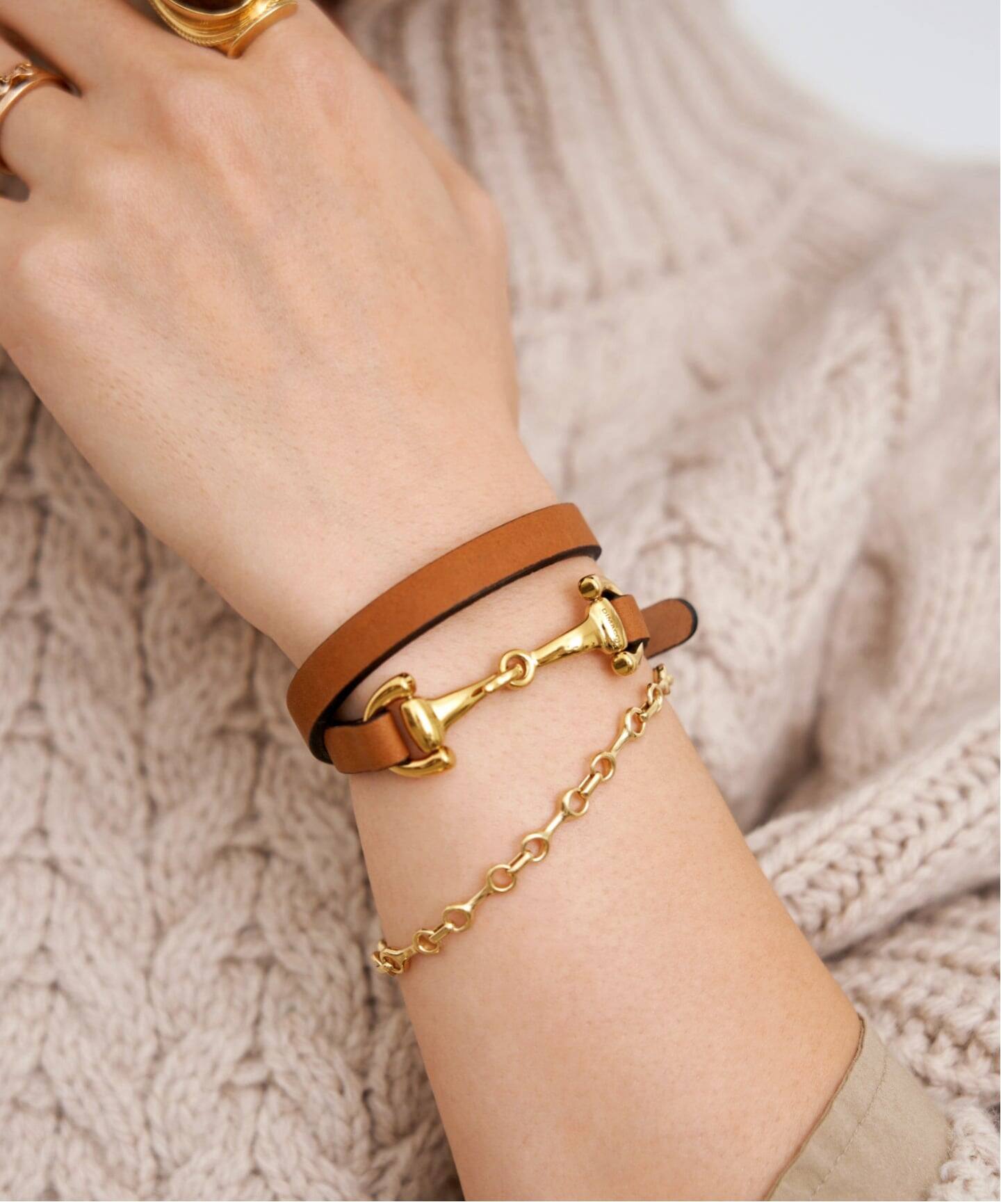 DIMACCI/ディマッチ】 LEATHER BRACELET（ブレスレット・バングル）｜L 
