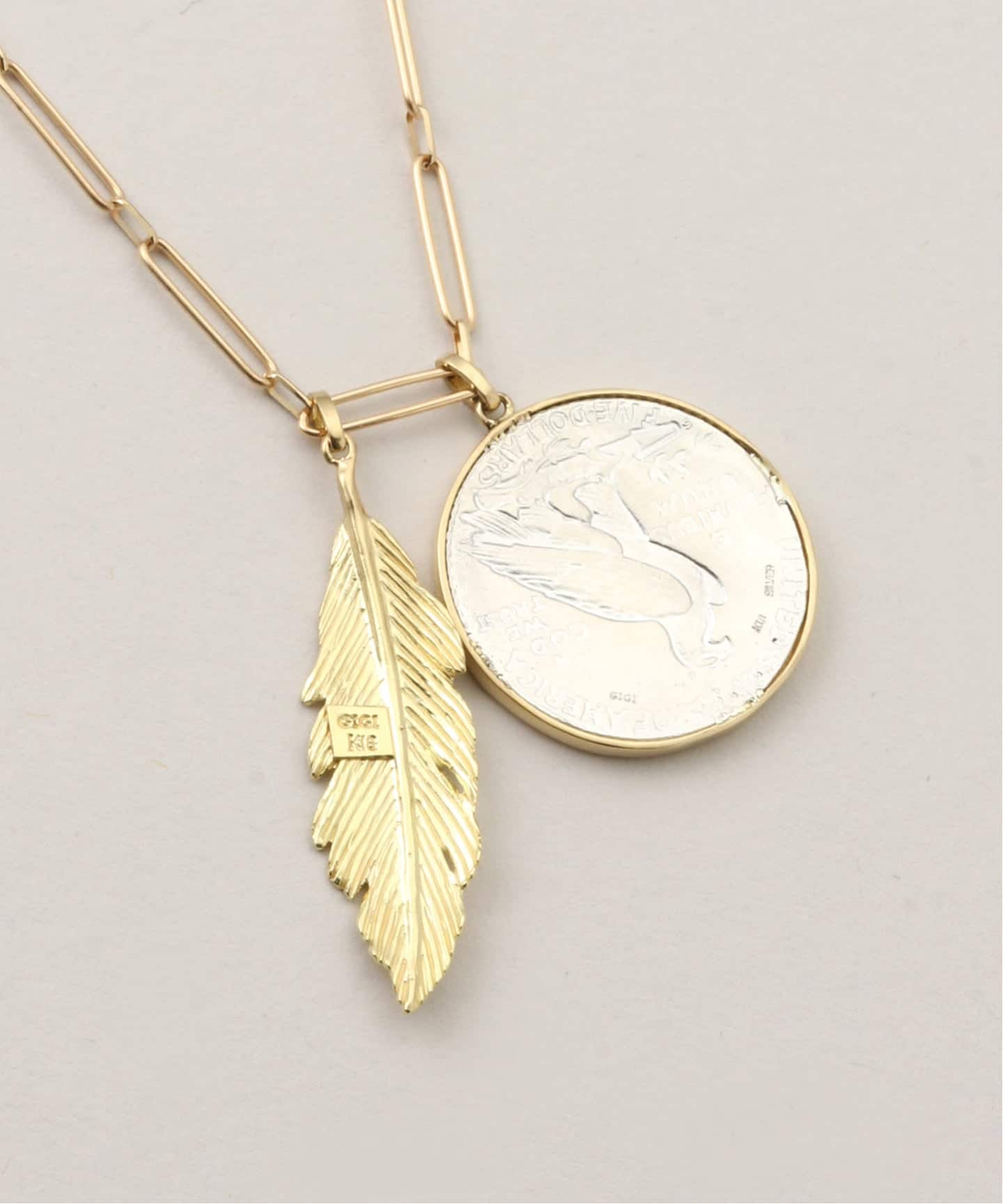 GIGI/ジジ】EXCLUSIVE Necklace mix coin×feather（ネックレス）｜AP