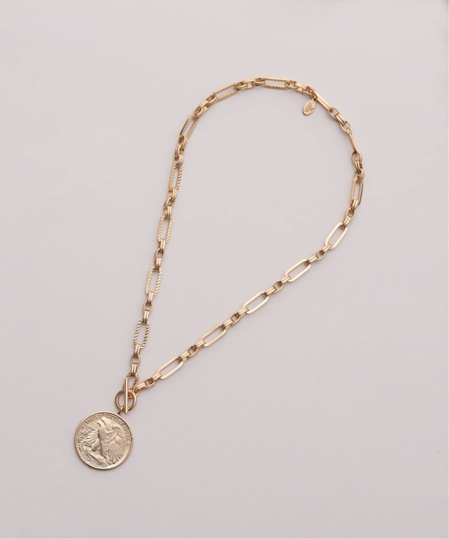 JANIS SAVITT/ジャニス・サビット】Design chain coin Necklace