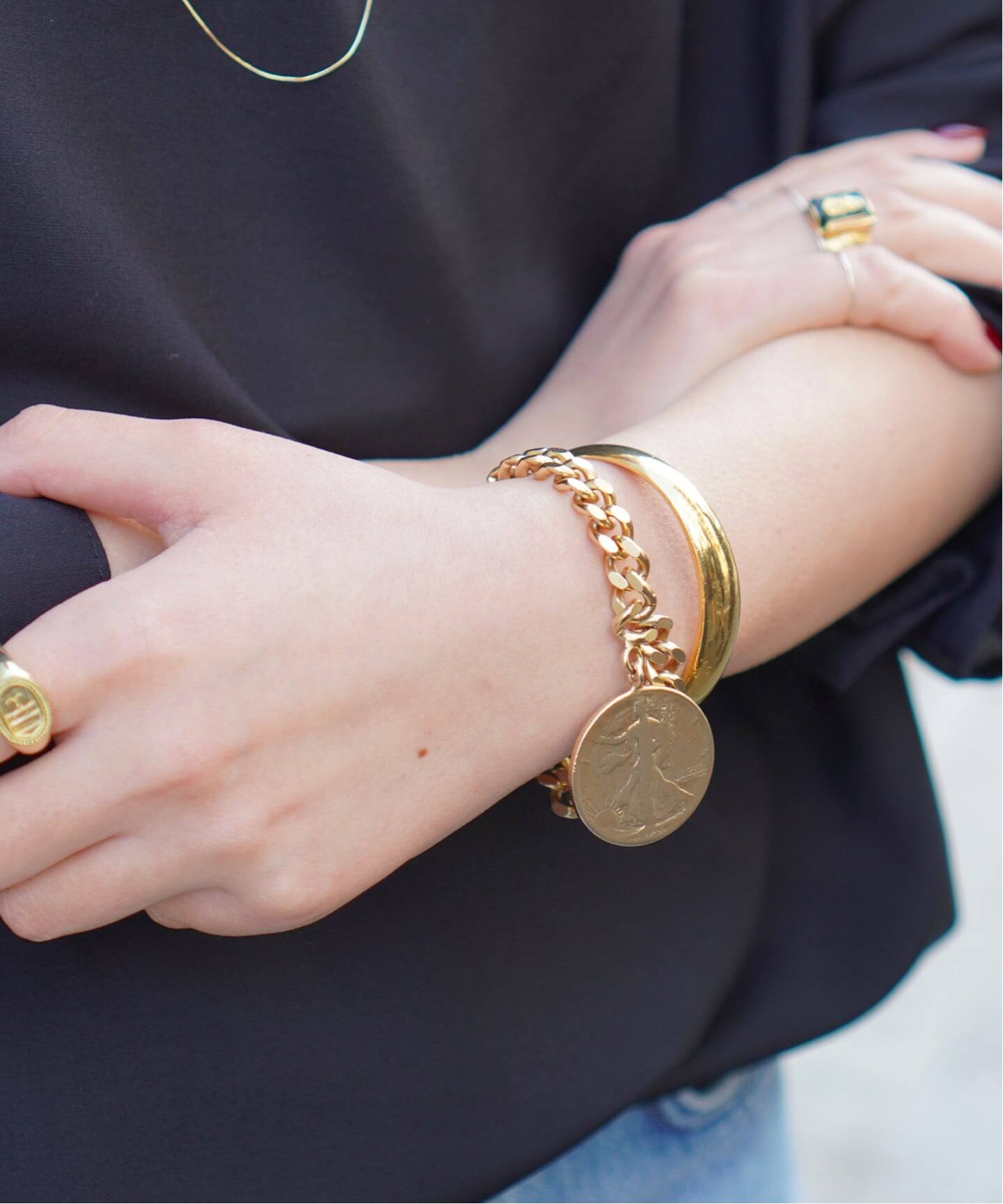 JANIS SAVITT/ジャニス・サビット】gold Coin Bracelet（ブレスレット 