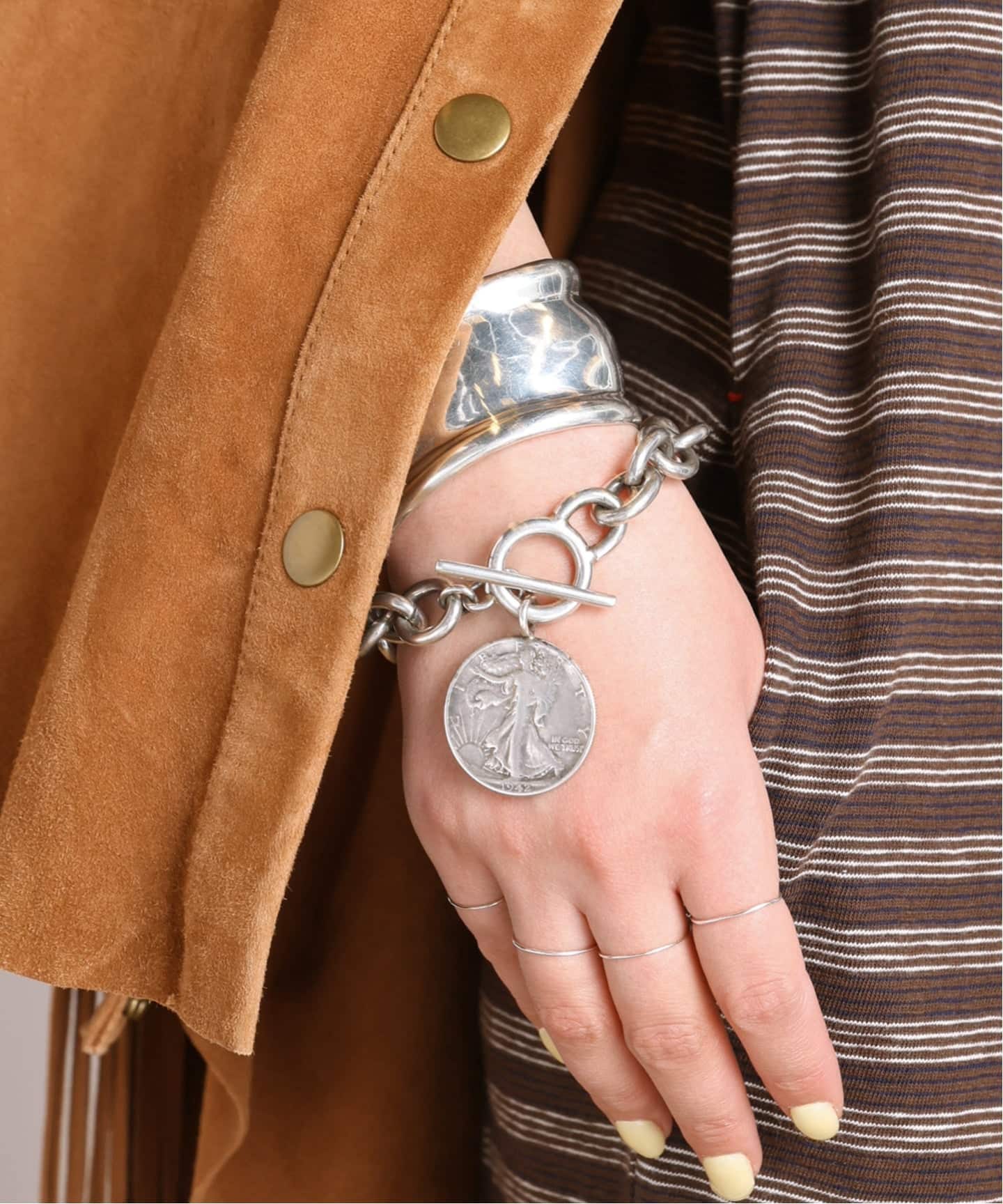 JANIS SAVITT/ジャニス・サビット】Silver Coin Bracelet