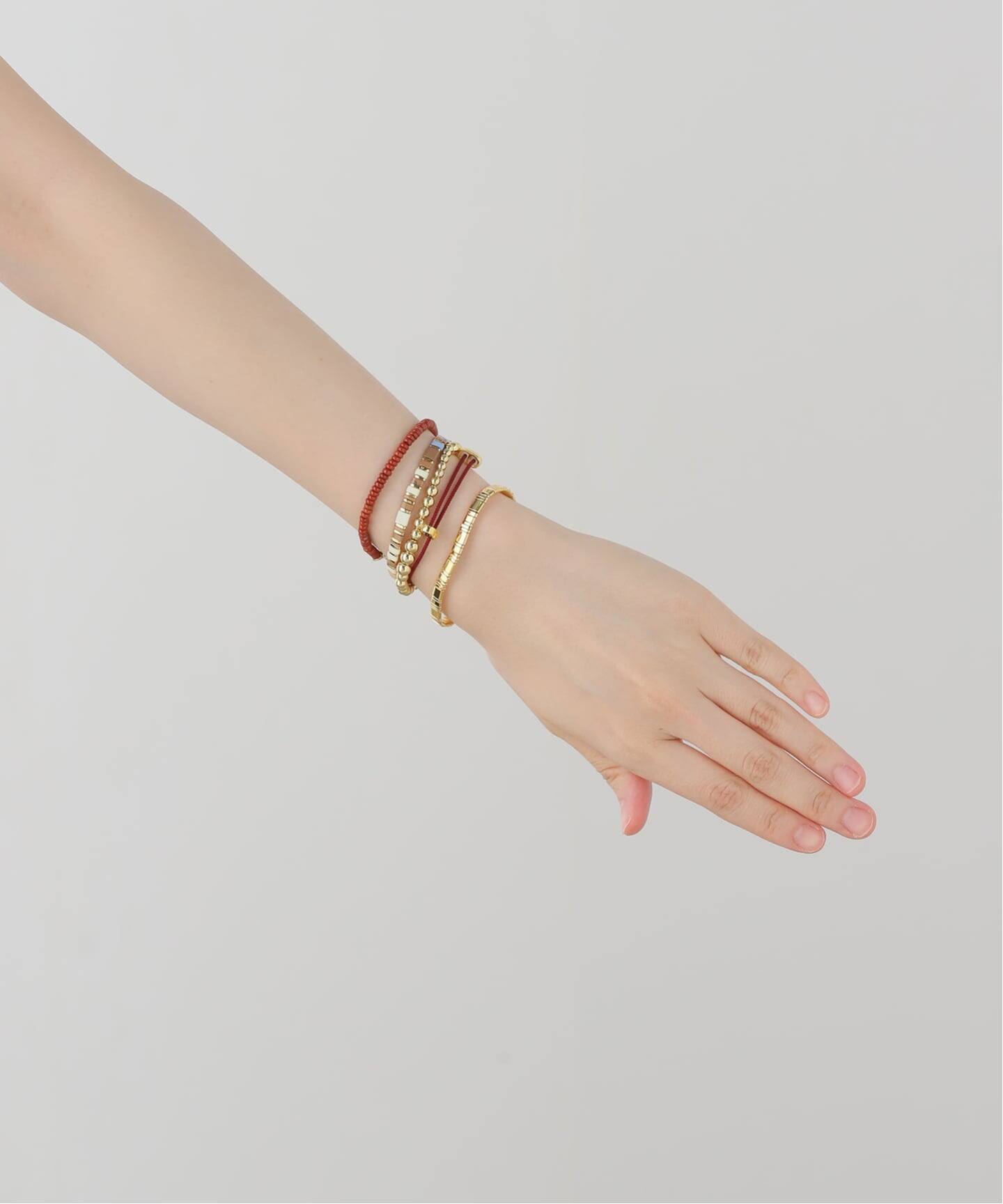 SHASHI/シャシ】別注Custom Bracelet 2 Bordeaux（ブレスレット 