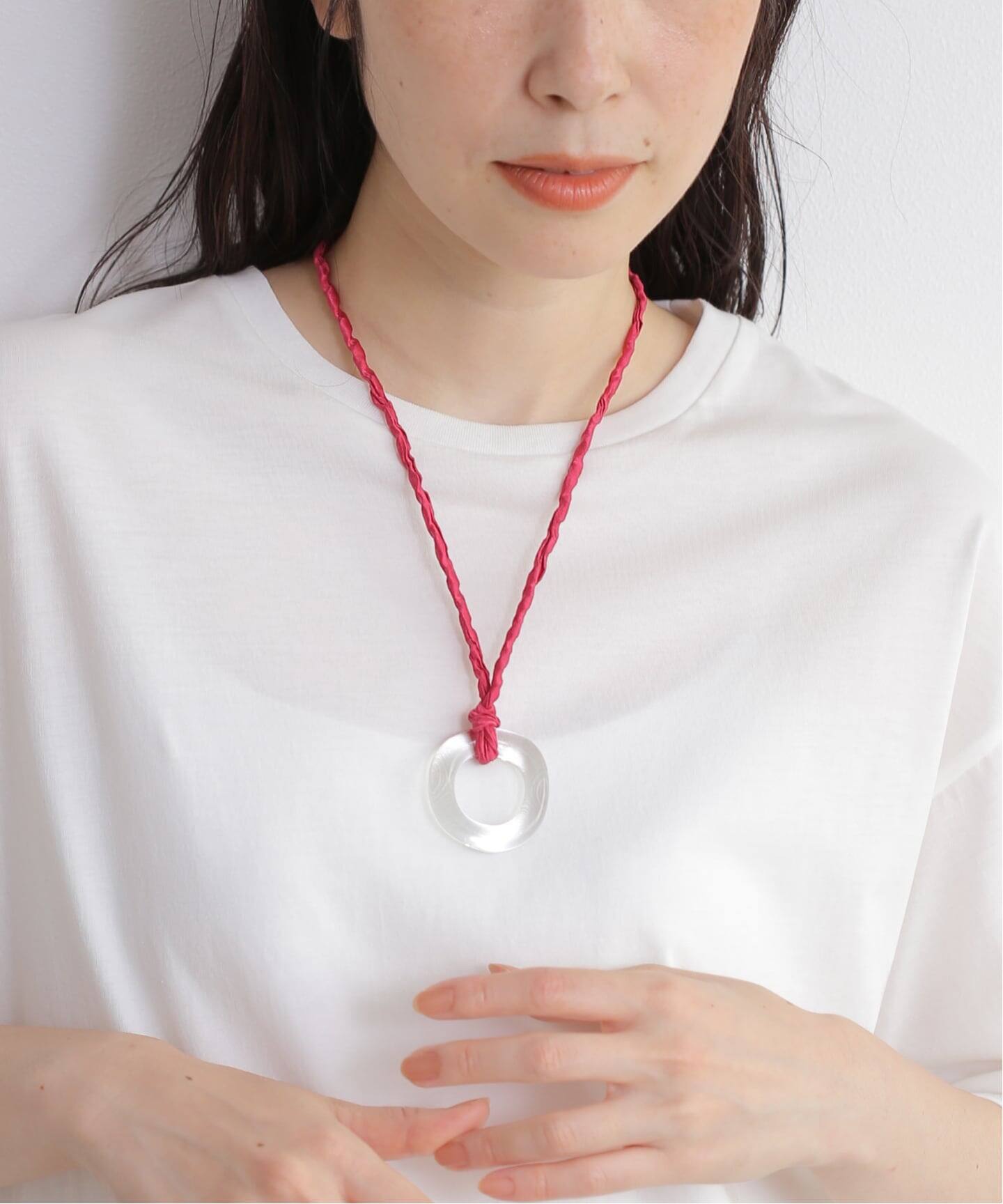 AZUR/アズール Twisted Satin Silk Glass Necklace S ネックレス