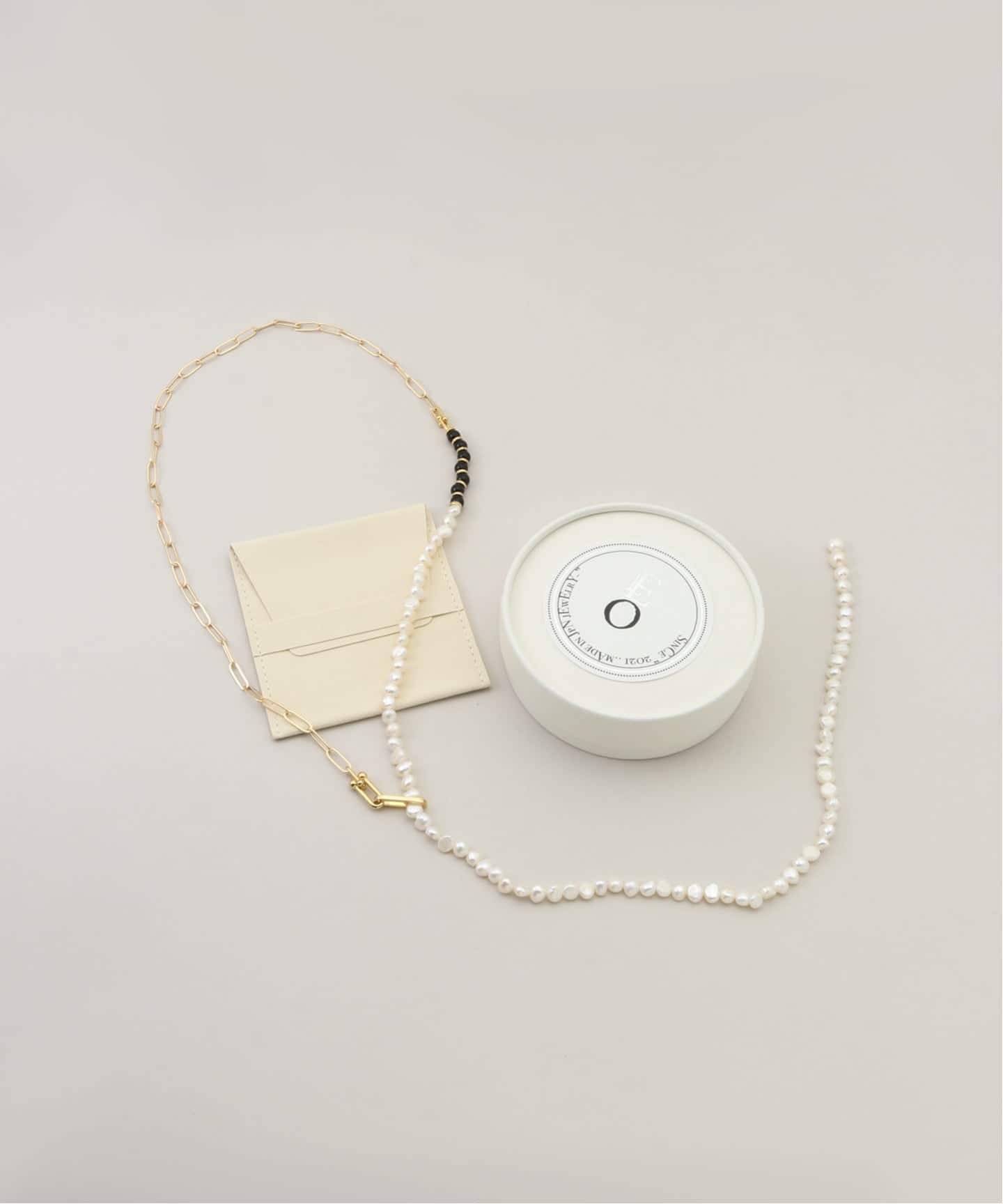 EO/イオ PEARL&PC CHAIN NECKLACE WITH ONYX ネックレス BO26SS-08