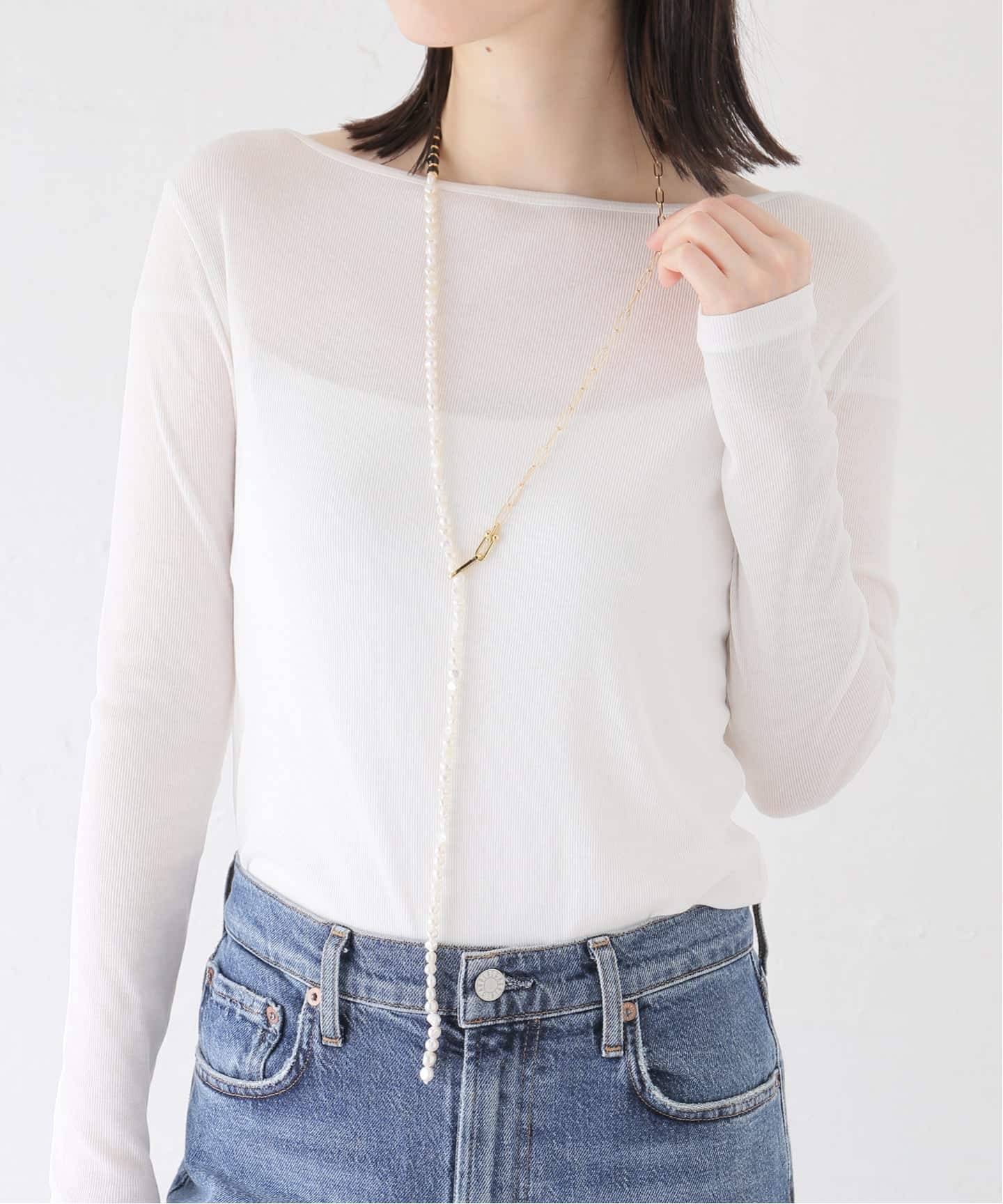 EO/イオ PEARL&PC CHAIN NECKLACE WITH ONYX ネックレス BO26SS-08