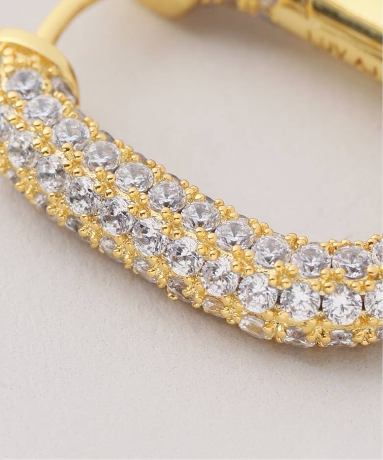 追加》LUV AJ ラヴエージェイ XL PAVE CHAIN LINK HOOP（ピアス（両耳 