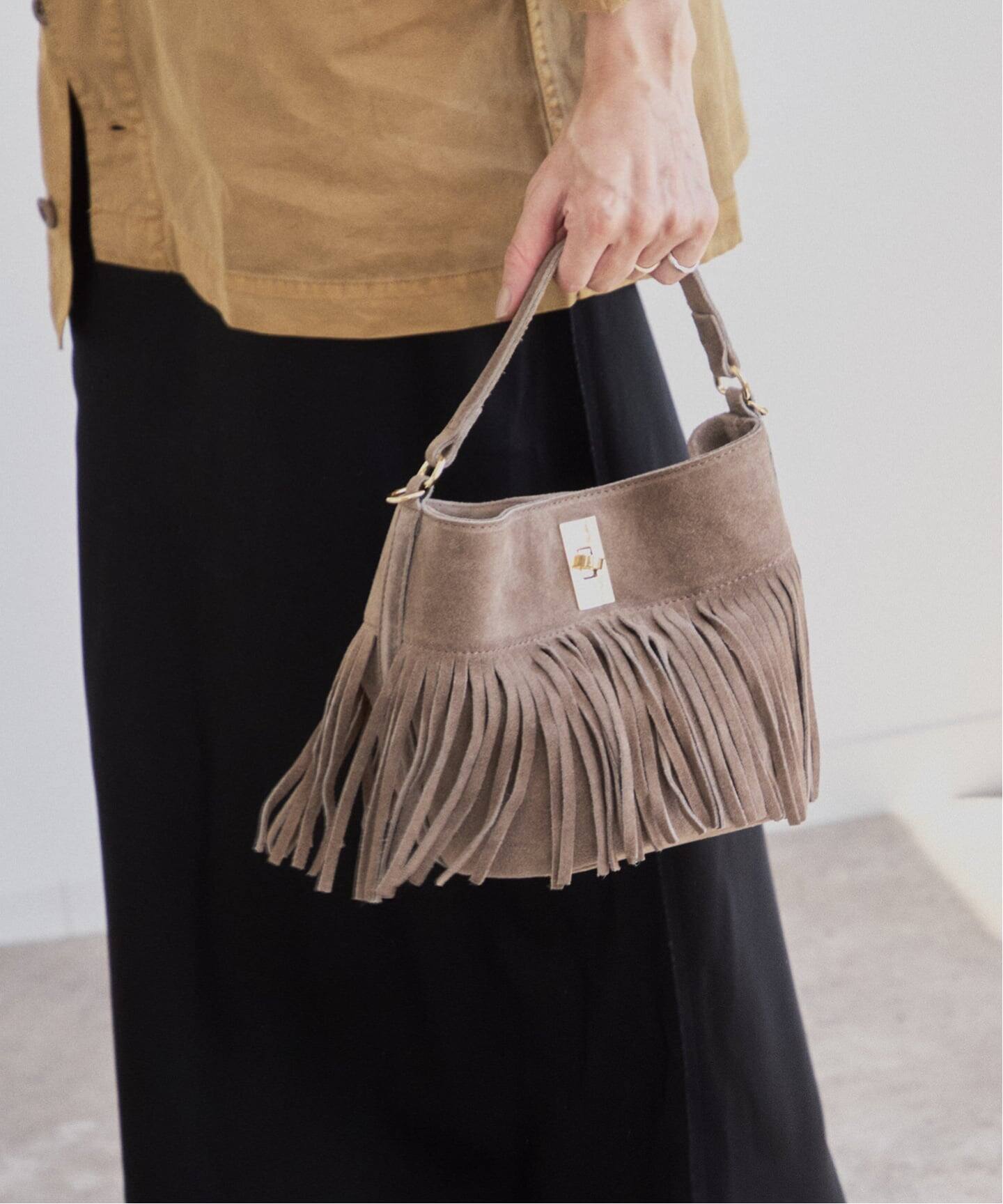 AULENTTI FRINGE MINI BAG GREY（ショルダーバッグ）｜BOICE FROM