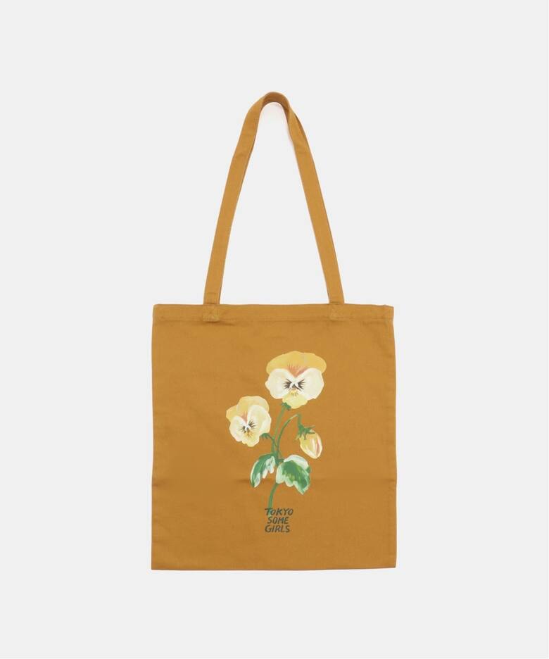 tiptoe flower tote bag オーナメント付き トートバッグ 雑貨卸、雑貨 