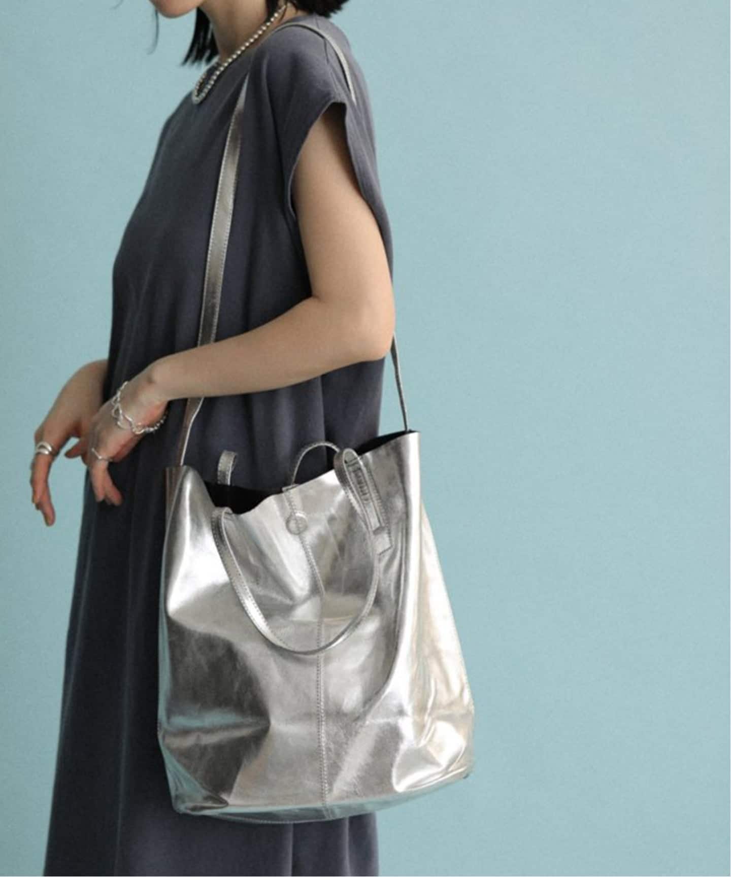 Morphee 3WAY MEDIUM TOTE シルバー ショート Morphee 3WAY MEDIUM TOTE SHORT(SILVER)（ショルダーバッグ）｜BOICE
