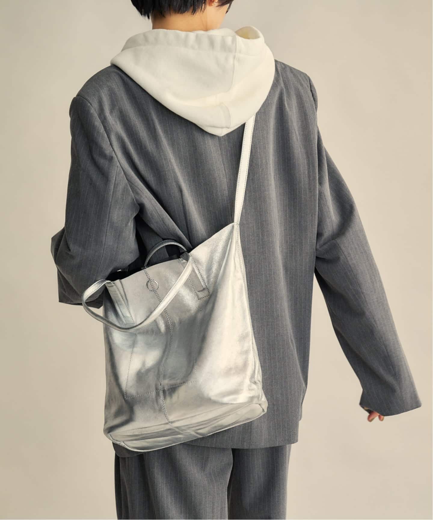 Morphee 3WAY MEDIUM TOTE SHORT(SILVER)（ショルダーバッグ）｜BOICE