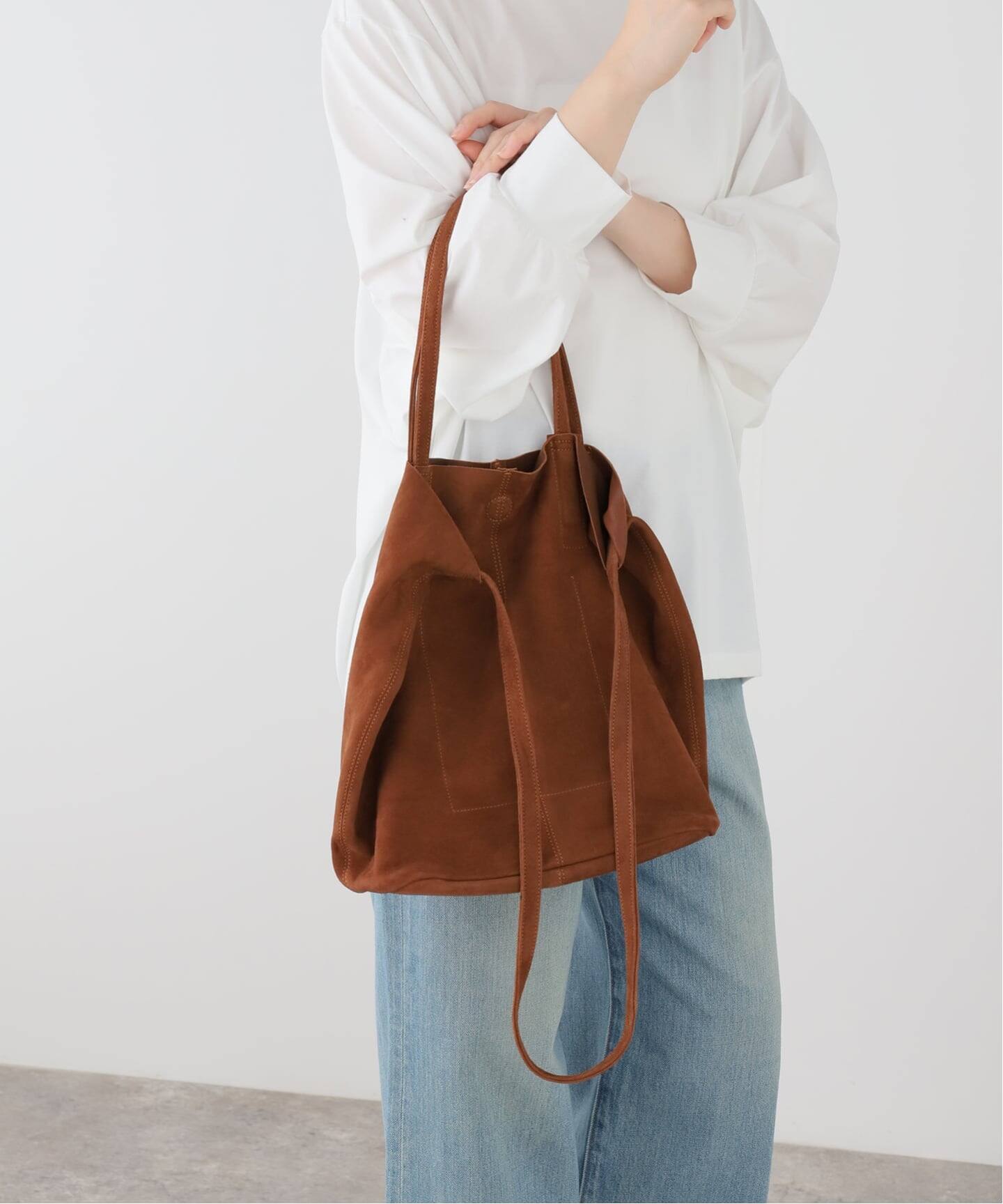 MORPHEE 3WAY MEDIUM TOTE SHORT ブラウン　Mサイズ Morphee 3WAY MEDIUM TOTE SHORT(OILSUEDE)（ショルダーバッグ