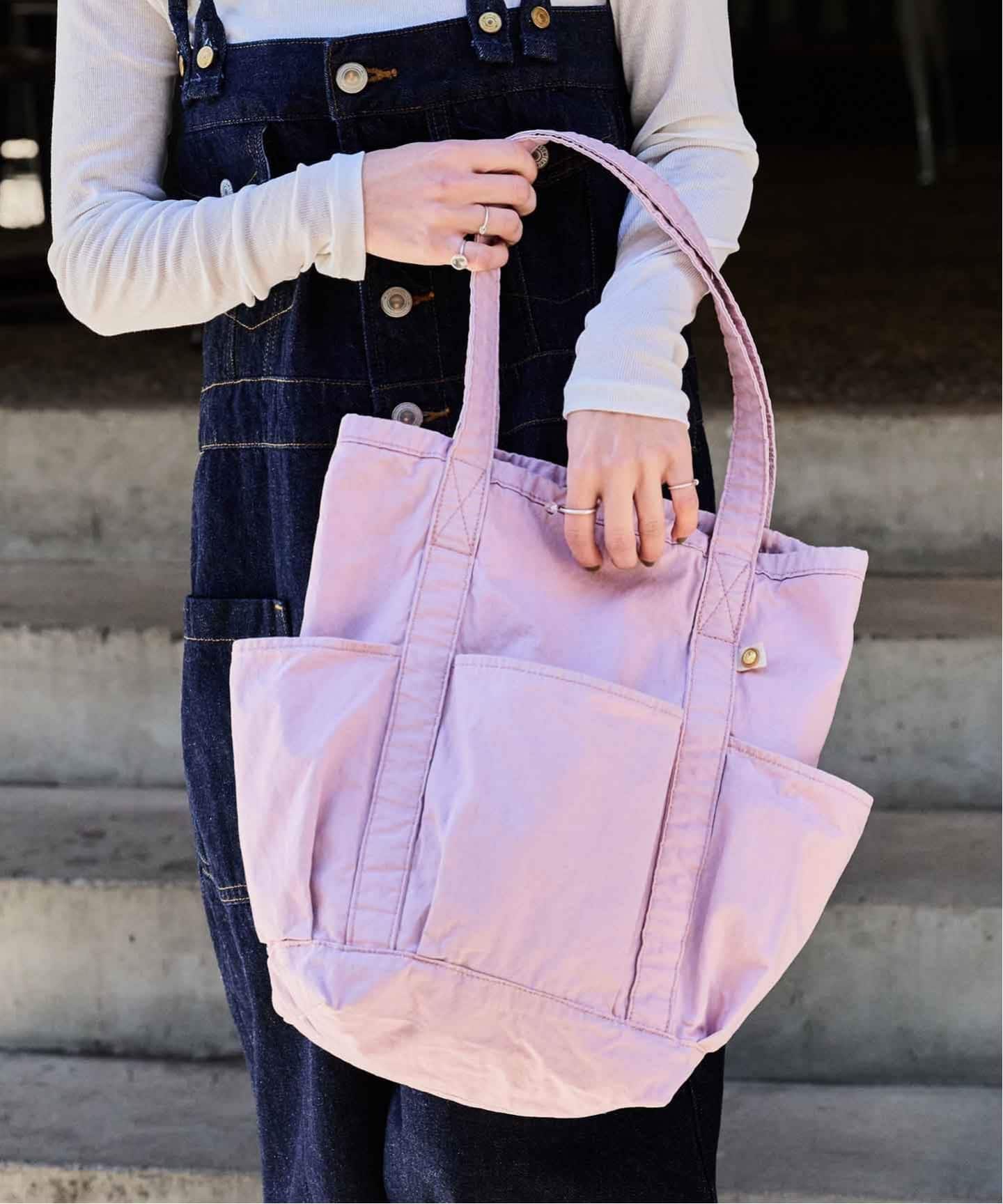 MASTER&Co. 別注TOTE キャンバス　トートバッグ　パープル×ベージュ MASTER&Co. ex TOTE BAGマルチポケット（トートバッグ）｜BOICE FROM