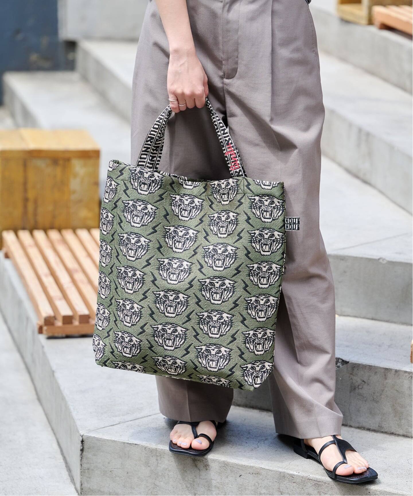 追加】BINDU Lightning Tiger Jacquard Tote Bag（トートバッグ 