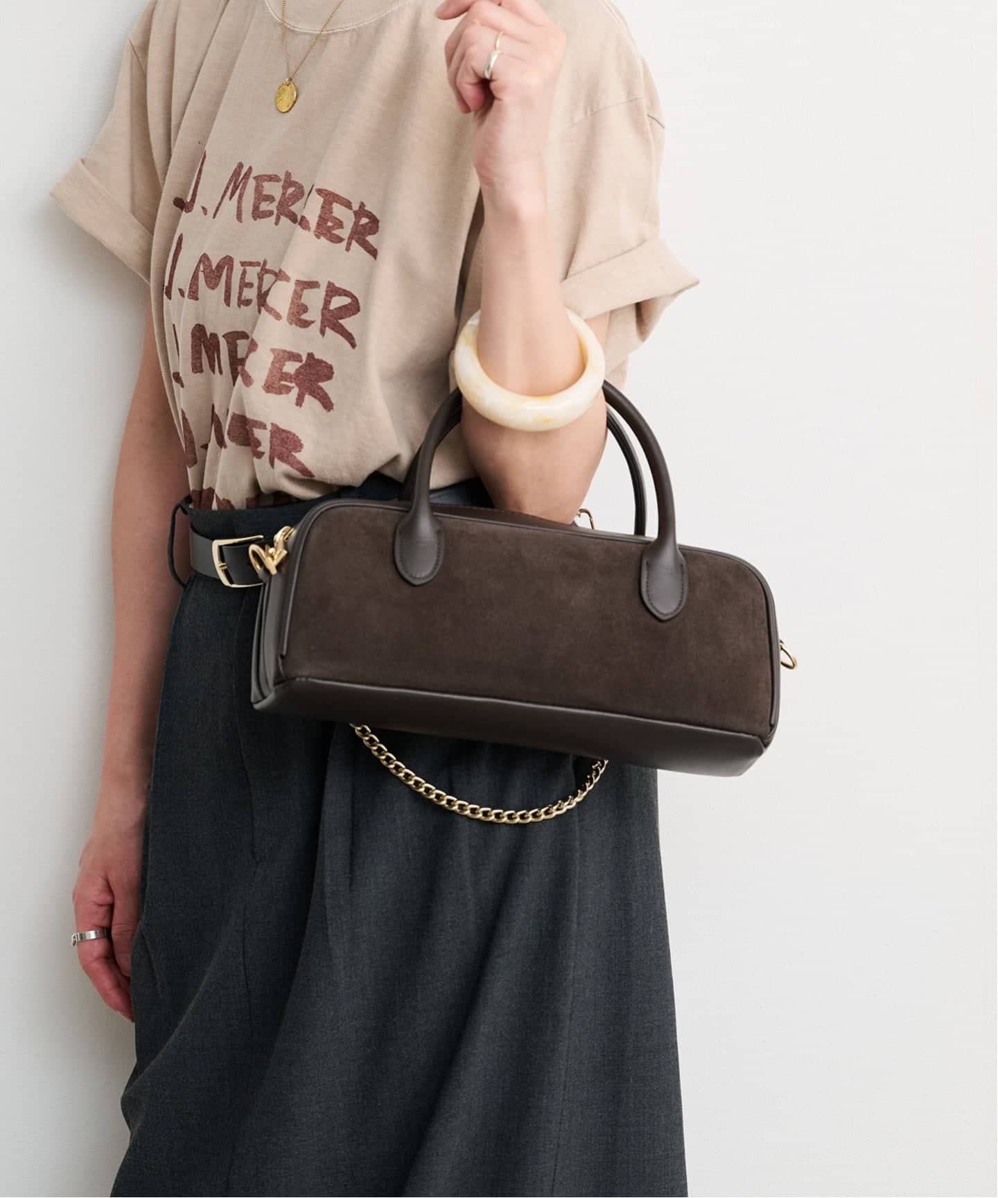 追加】AULENTTI スエード*レザーミニBAG（ボストンバッグ）｜BOICE