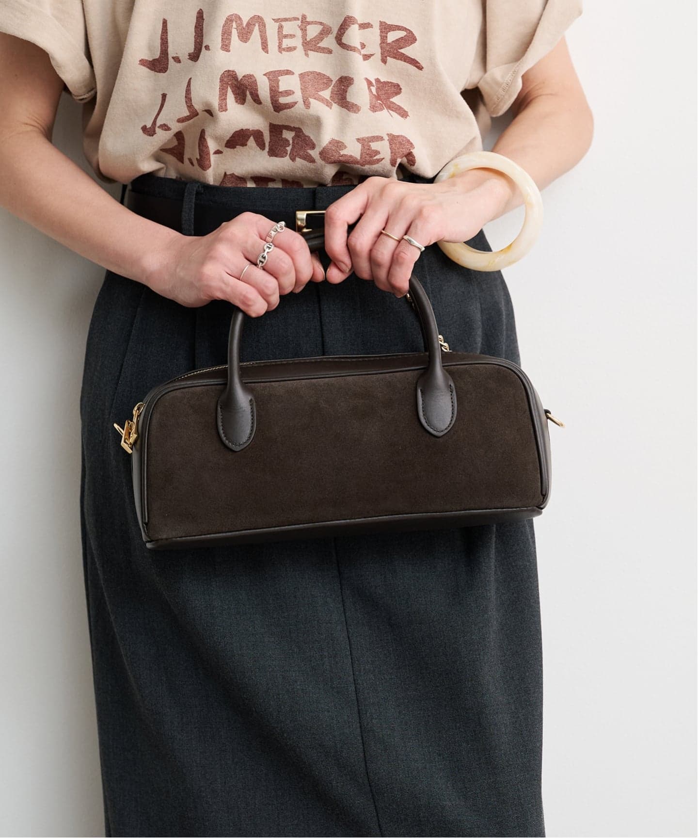 追加】AULENTTI スエード*レザーミニBAG（ボストンバッグ）｜BOICE