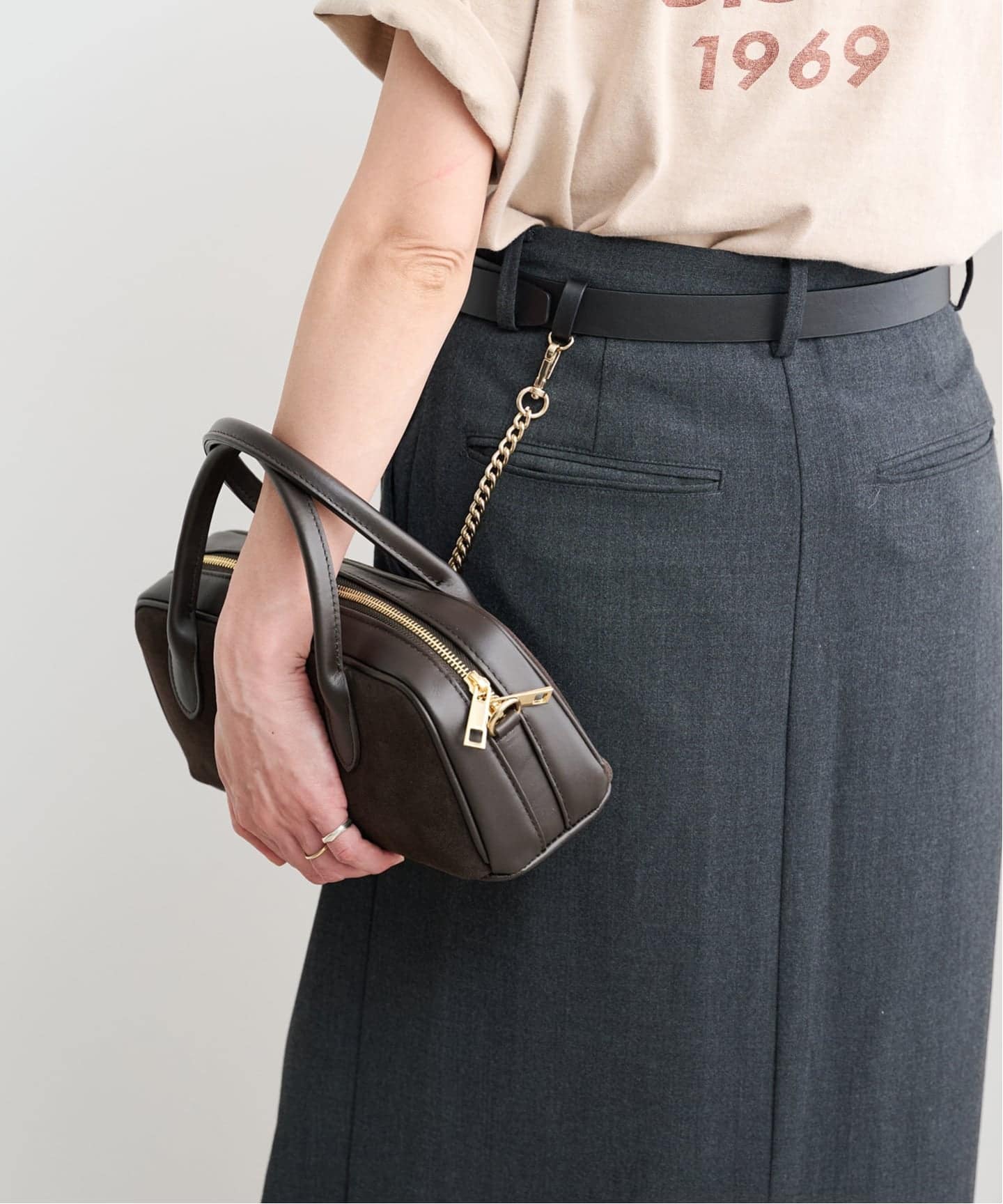 追加】AULENTTI スエード*レザーミニBAG（ボストンバッグ）｜BOICE