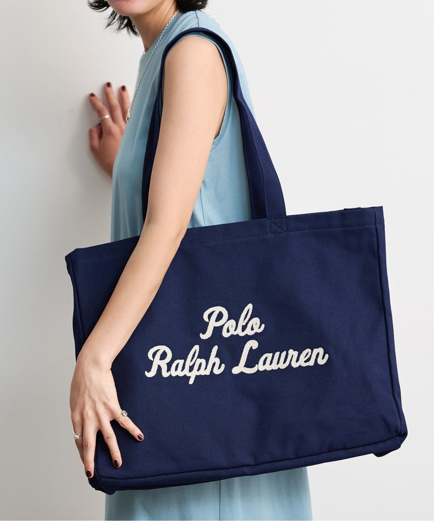 Ralph Lauren トートバック ブラック ナンバー3 POLO RALPHLAUREN EMBROIDERED Canvas Large Tote（トートバッグ
