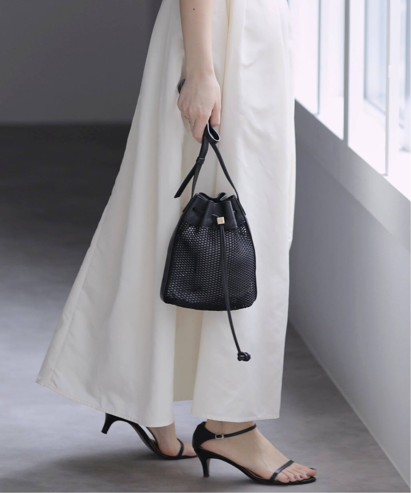 LORISTELLA / ロリステッラ メッシュ×レザーコンビショルダーバッグ 