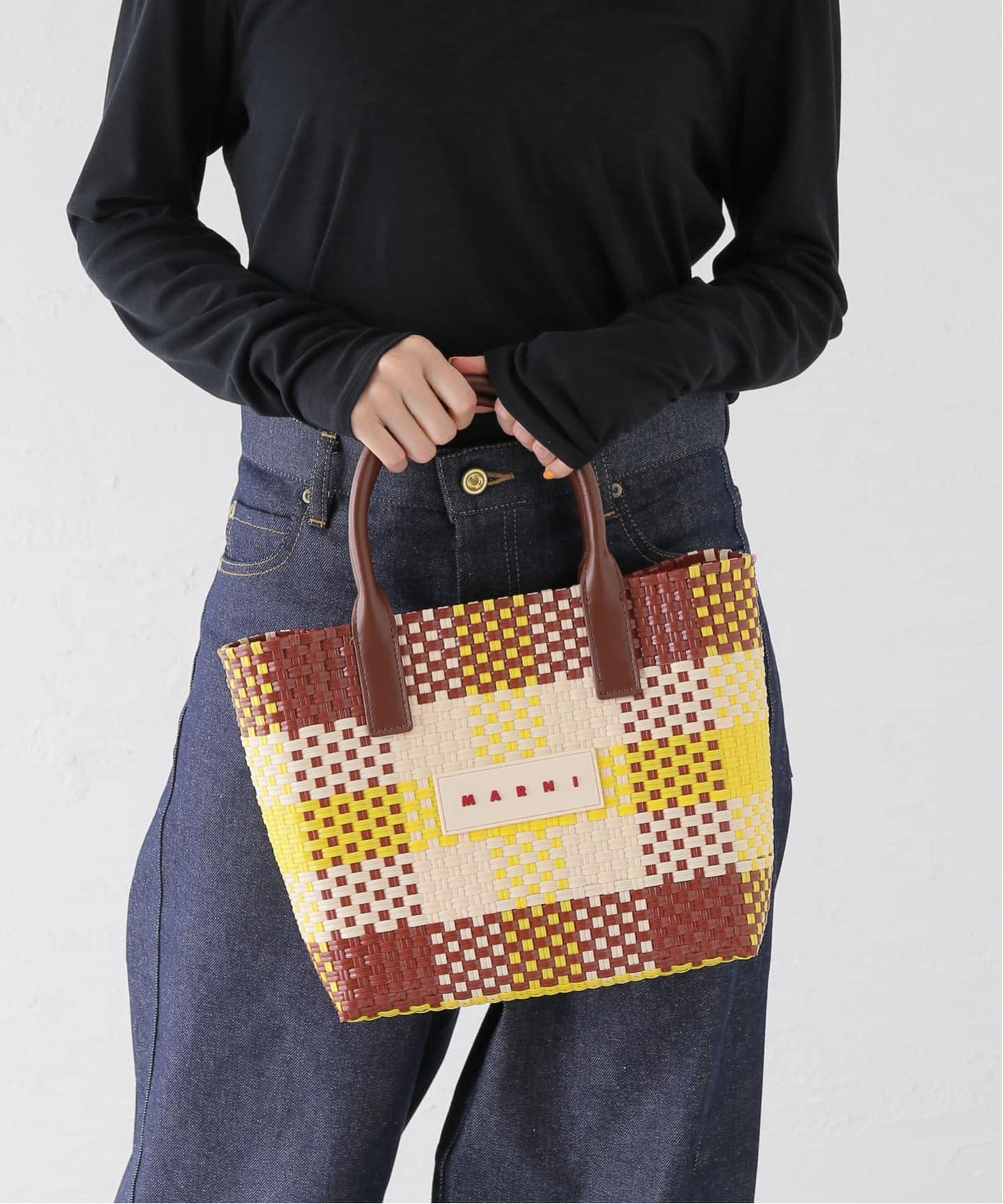 一部店舗+WEB限定》MARNI/マルニ CHECK TOTE SMALL（トートバッグ