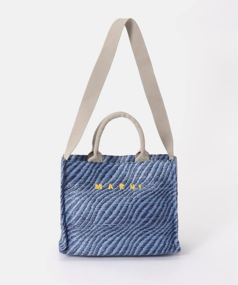 MARNI ネイビーとホワイト 兼用可ハンドバッグ値下げ！袋付き可愛いです。