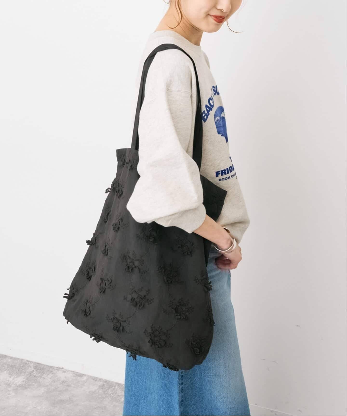 新色有り別注 / 追加》crinkle crinkle crinkle 3D embroidery TOTE*Re 