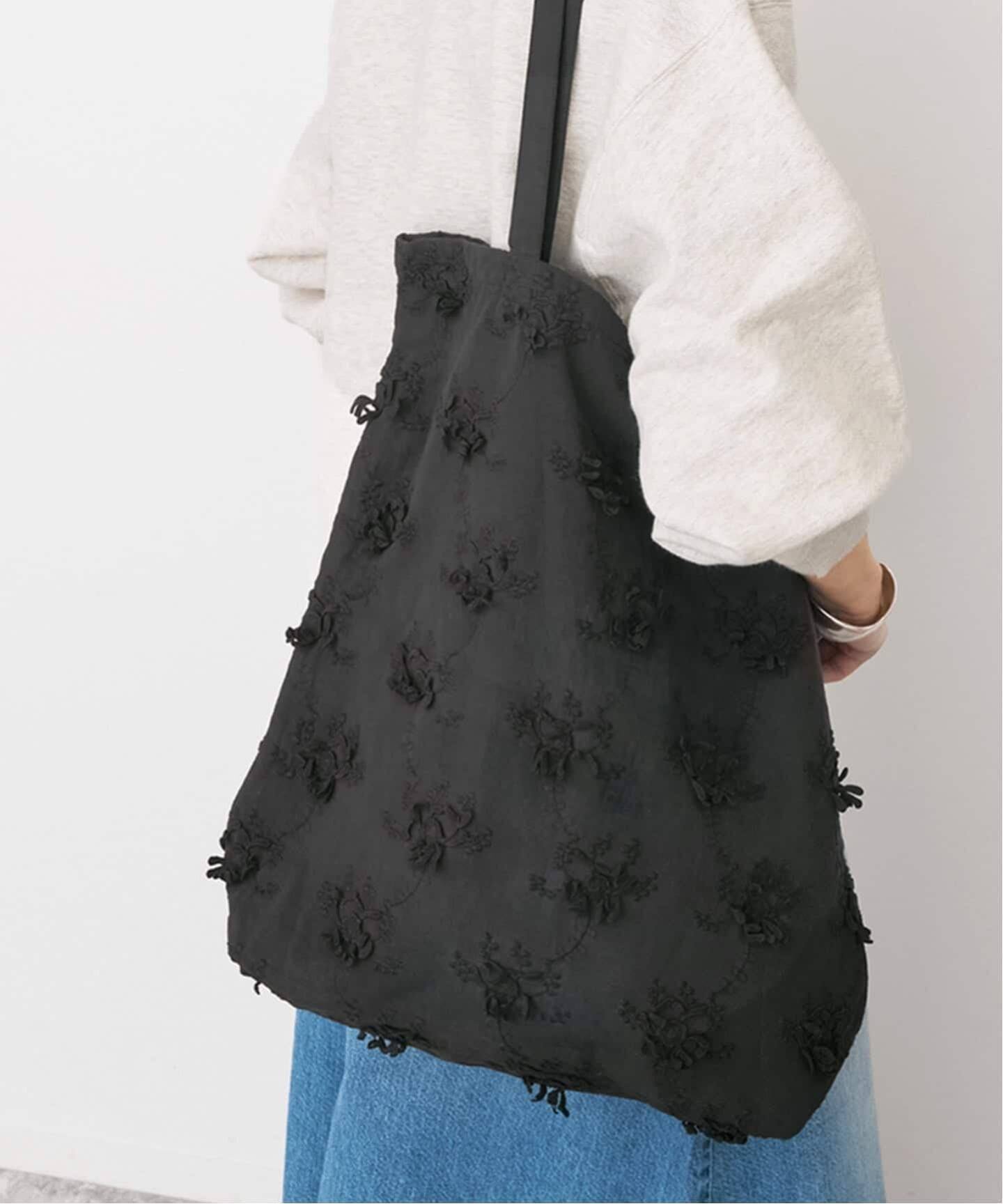 新色有り別注 / 追加》crinkle crinkle crinkle 3D embroidery TOTE*Re