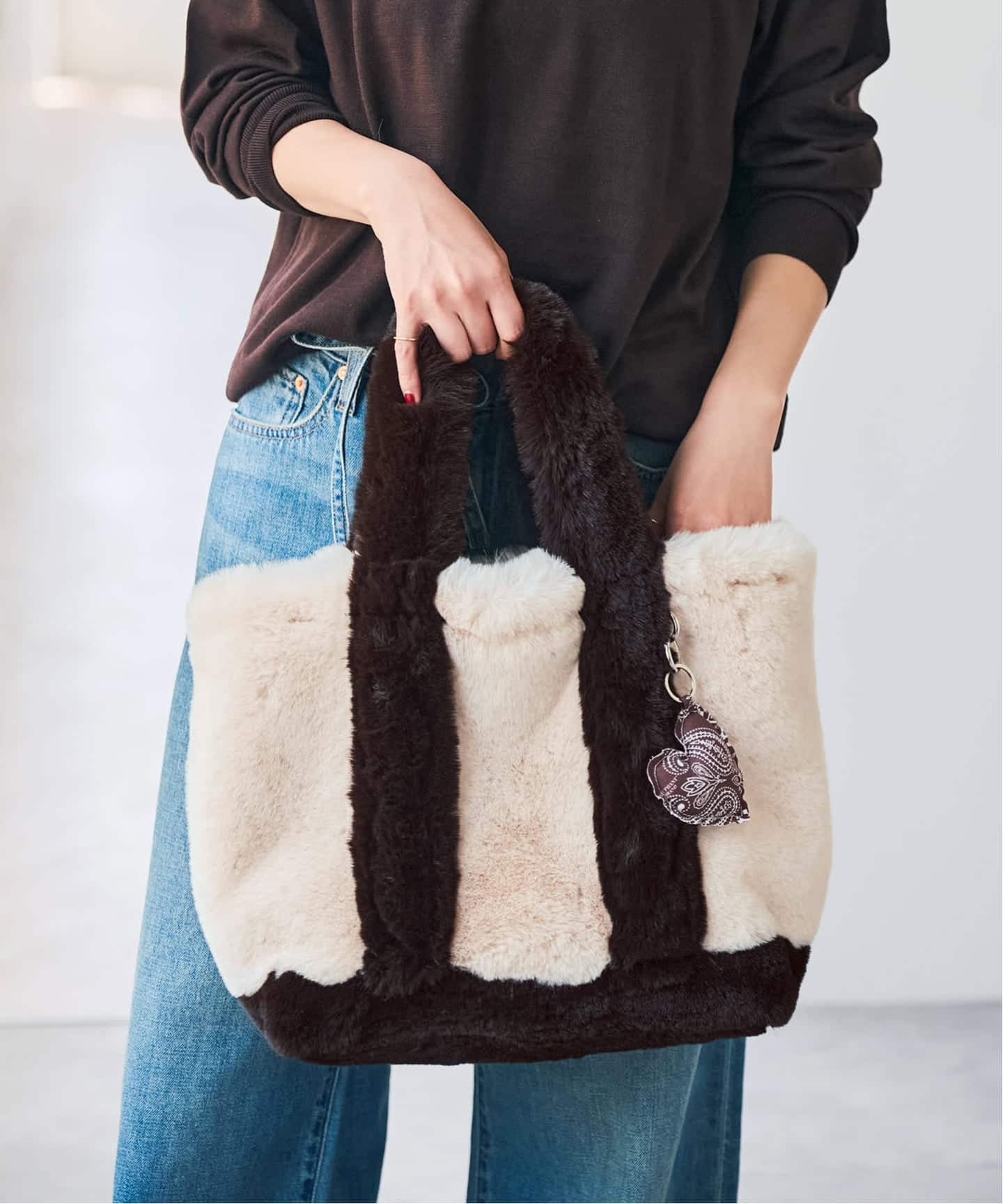 デニムファートートバッグ Spick & Span ECO FUR TOTE / エコファートート（トートバッグ