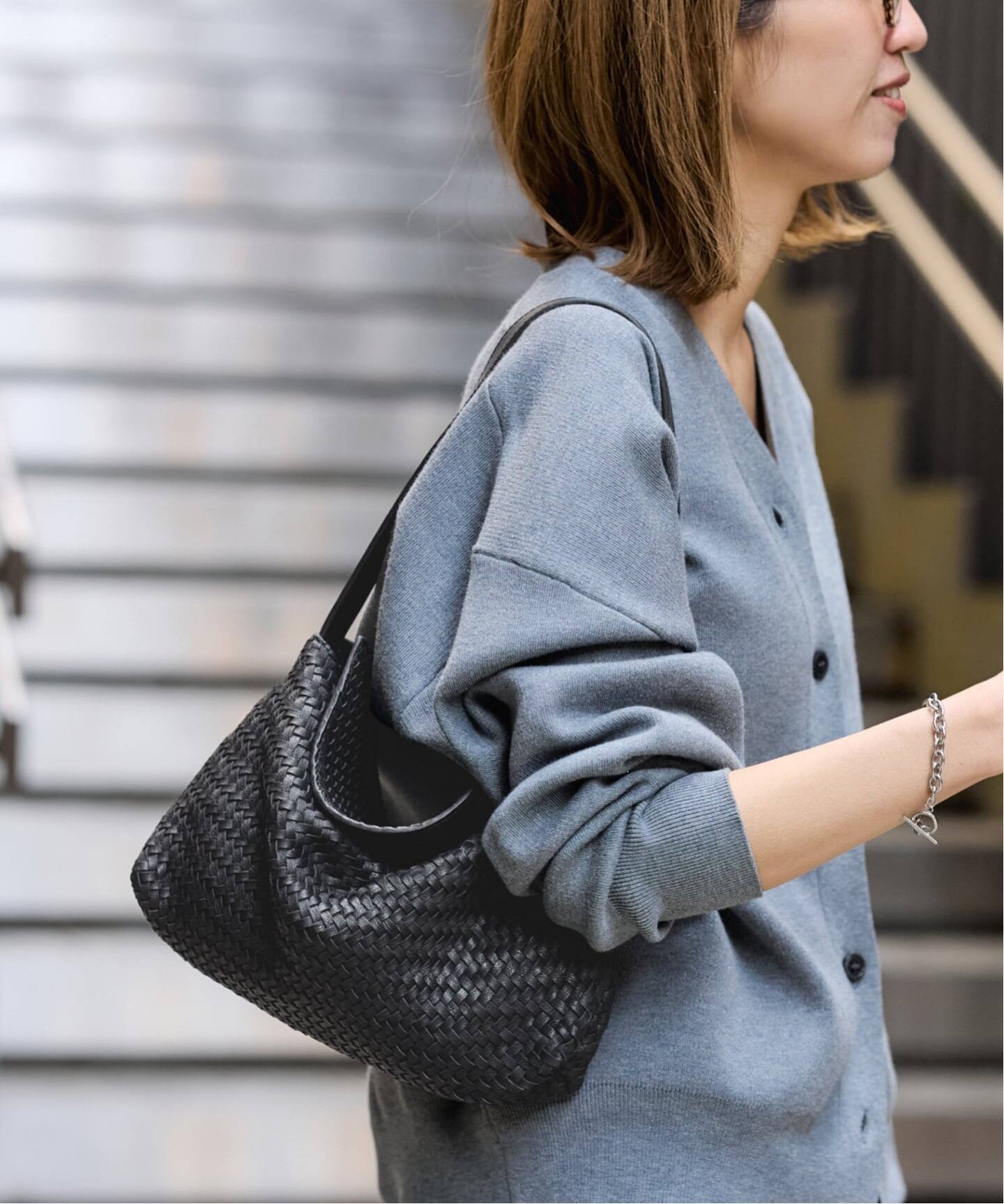 THE BAGMATI ワンハンドルメッシュレザーバック（ハンドバッグ 