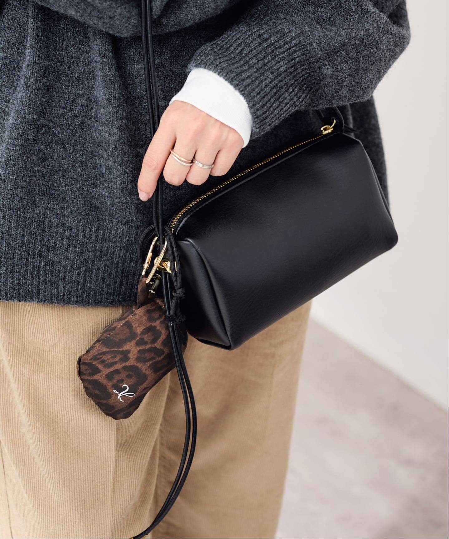 ≪予約≫SKIN/スキン MINI BAG レオパードパッカブルTOTE付き 