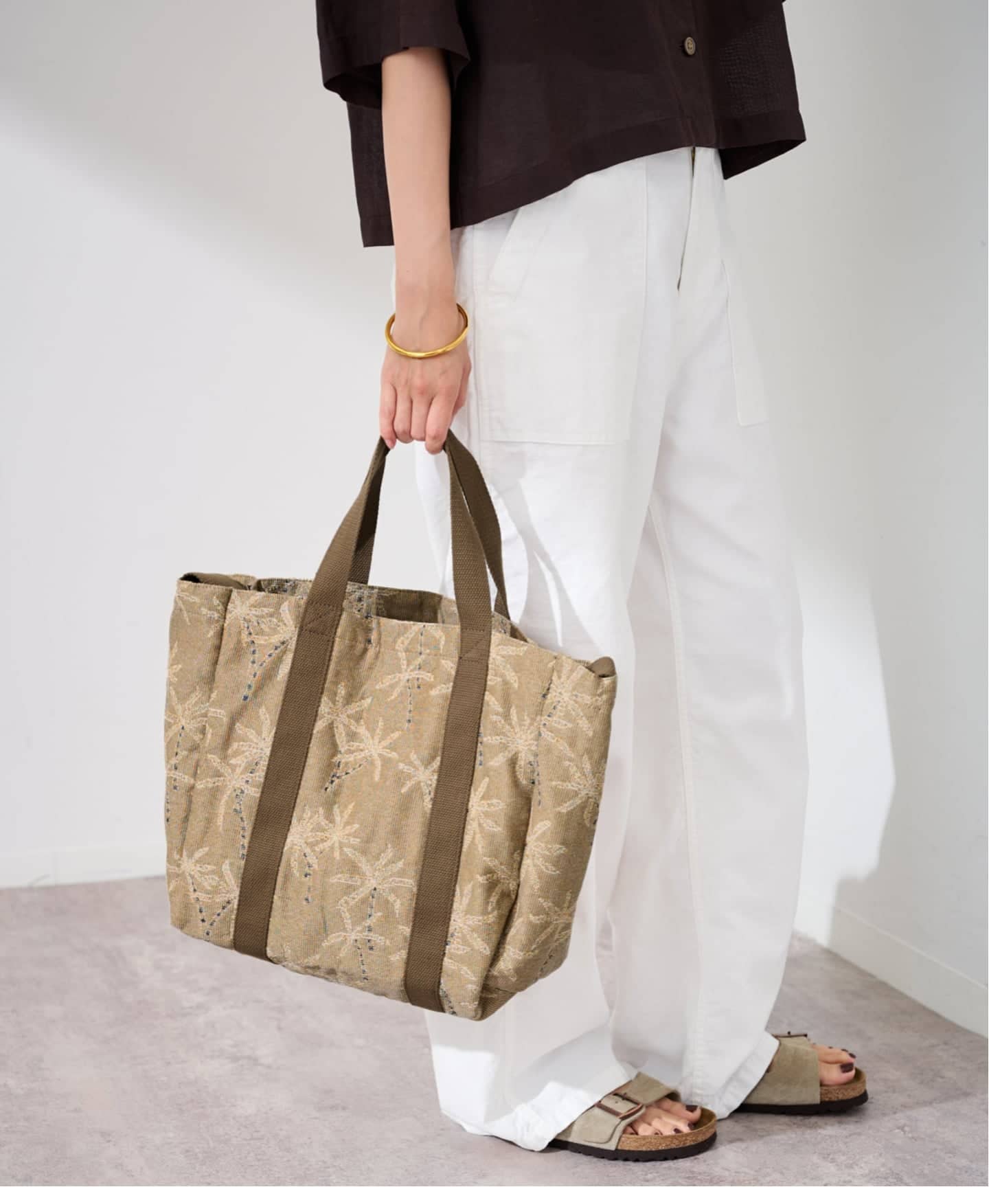 美品 FRAMeWORK PAYDAY 別注ジャガードパームツリートートポーチ付 PAYDAY /ペイデイ 別注JACQUARD PALMTREE TOTE ポーチ（トートバッグ