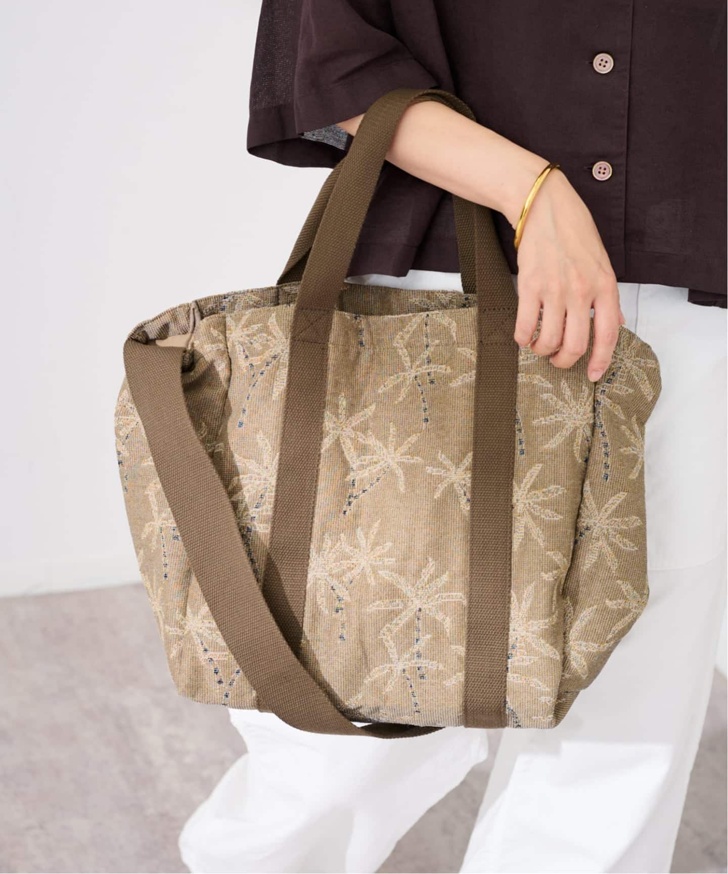 美品 FRAMeWORK PAYDAY 別注ジャガードパームツリートートポーチ付 PAYDAY /ペイデイ 別注JACQUARD PALMTREE TOTE ポーチ（トートバッグ