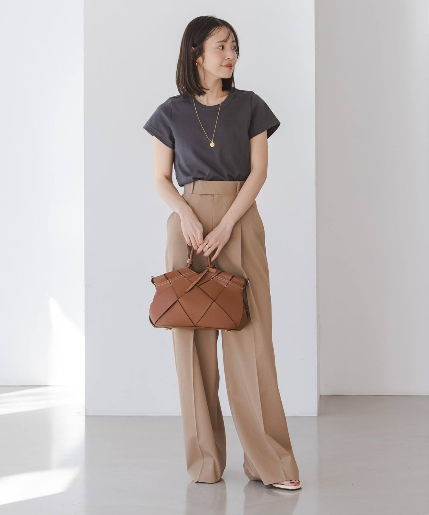 mica della valle/ミカデラヴァッレ Romana レザーメッシュバッグ 