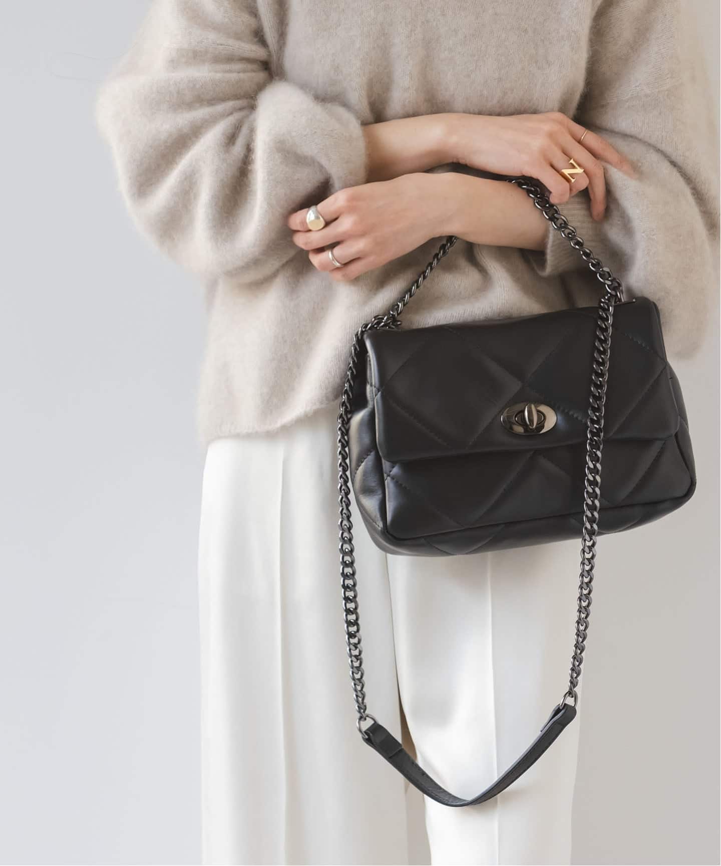 メゾンヴァンサン　パッファーキルティングチェーンバッグ　新品未使用　ブラック NOBLE別注・追加予約2》Maison Vincent パッファーキルティング